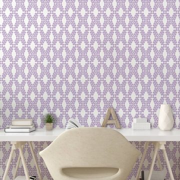 Abakuhaus Vinyltapete selbstklebendes Wohnzimmer Küchenakzent, Lila Pastellfarbig Blumenniederlassung