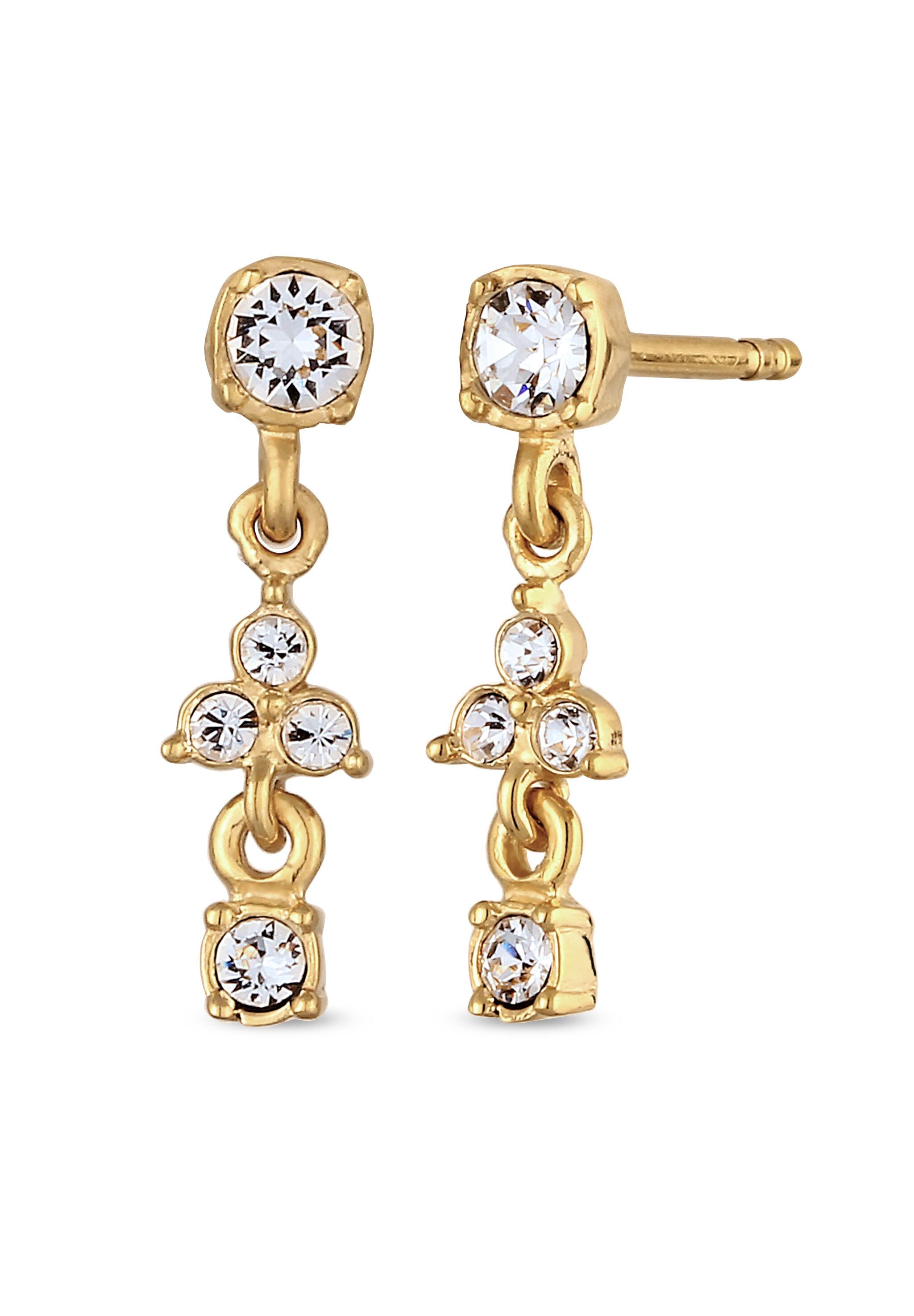 Paar Ohrstecker Ohrstecker mit Kristallen von Swarovski® Weiß 925 Sterling Silber