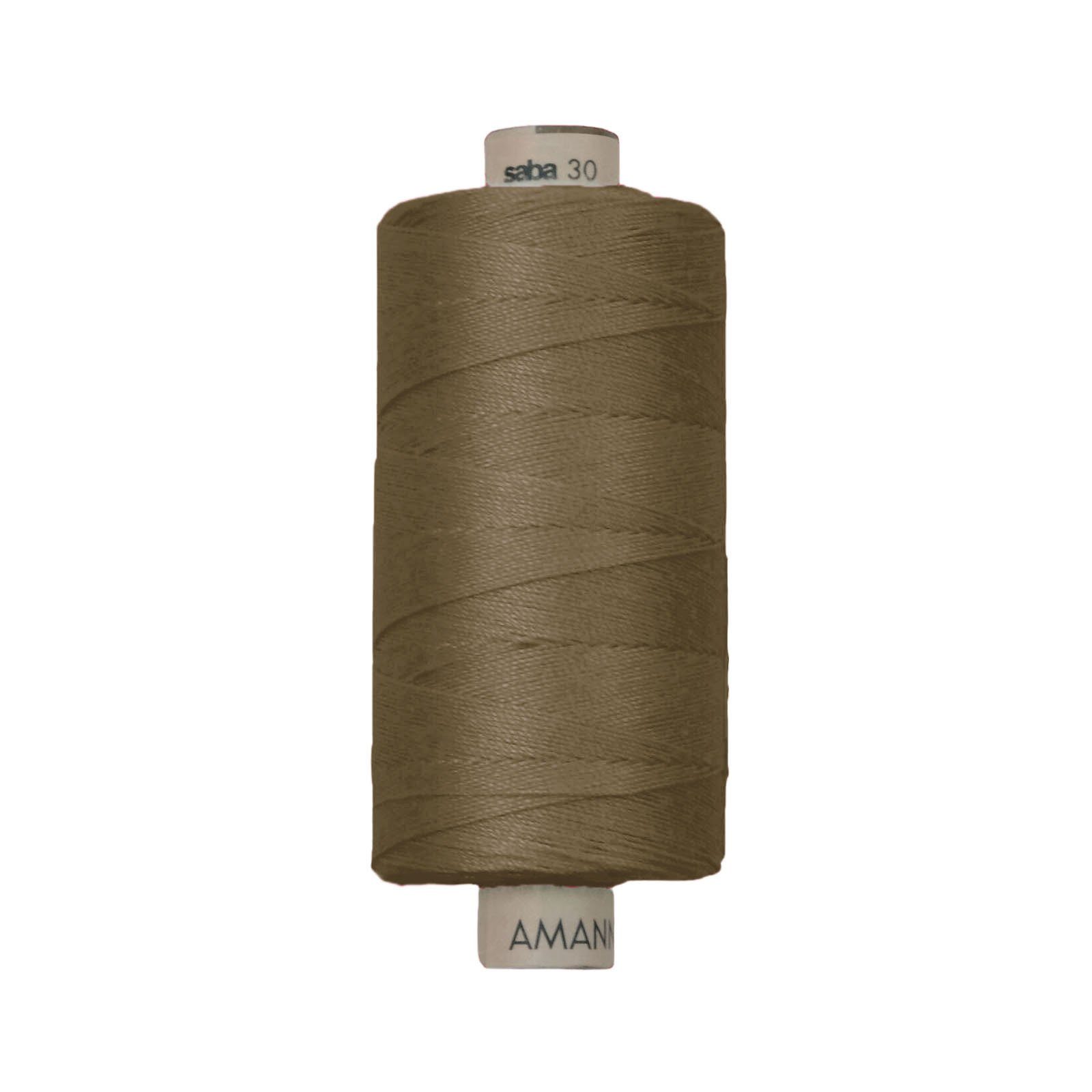 Amann Amann SABA 50 Nähgarn extra stark Mehrzwecknähgarn, grünbraun Nähgarn, 300 m, für feste Stoffe, Jeans, Taschen, Leder