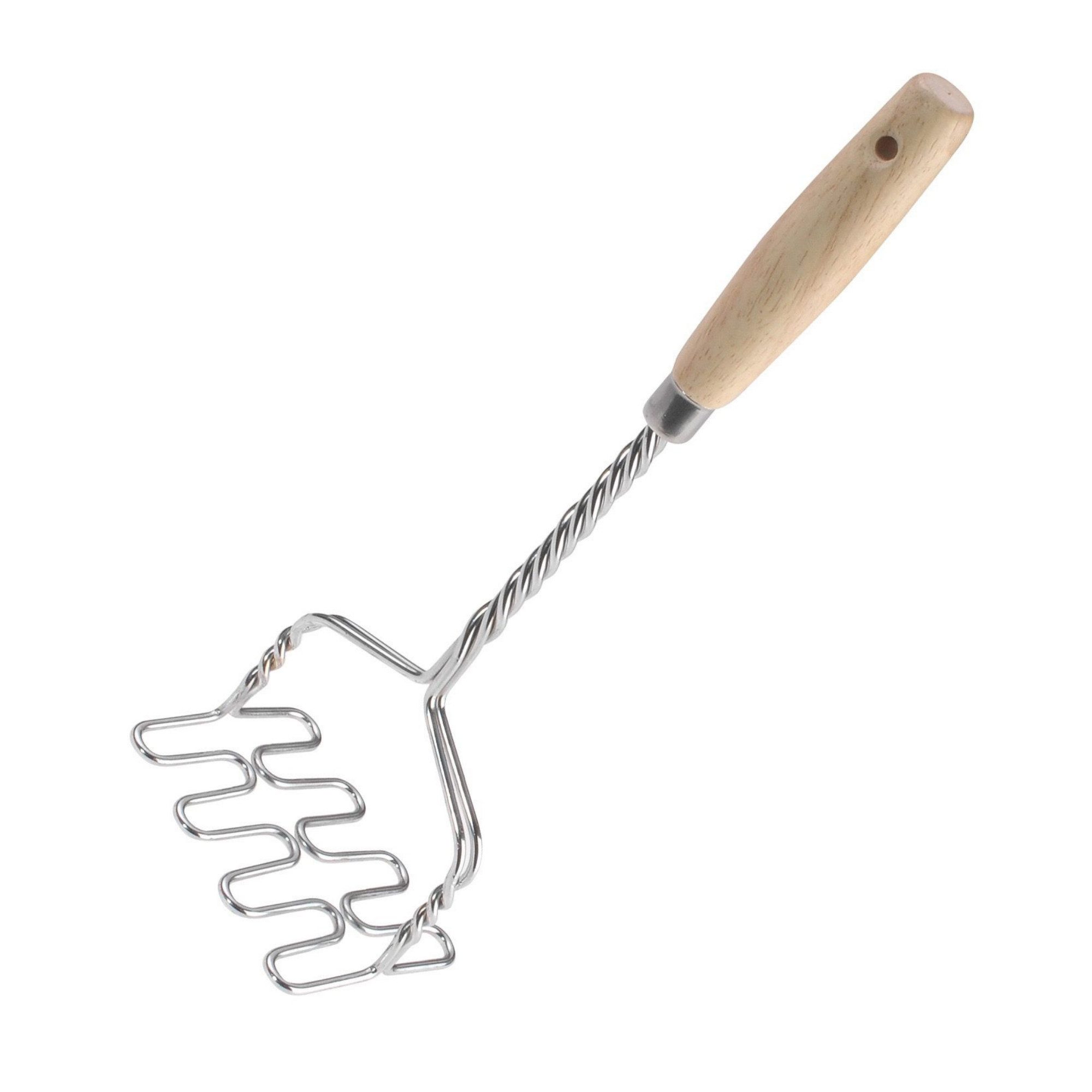 Thiru Kartoffelstampfer mit Holz-Griff und Draht-Kopf für die Zubereitung von Kartoffelpüree, Holz