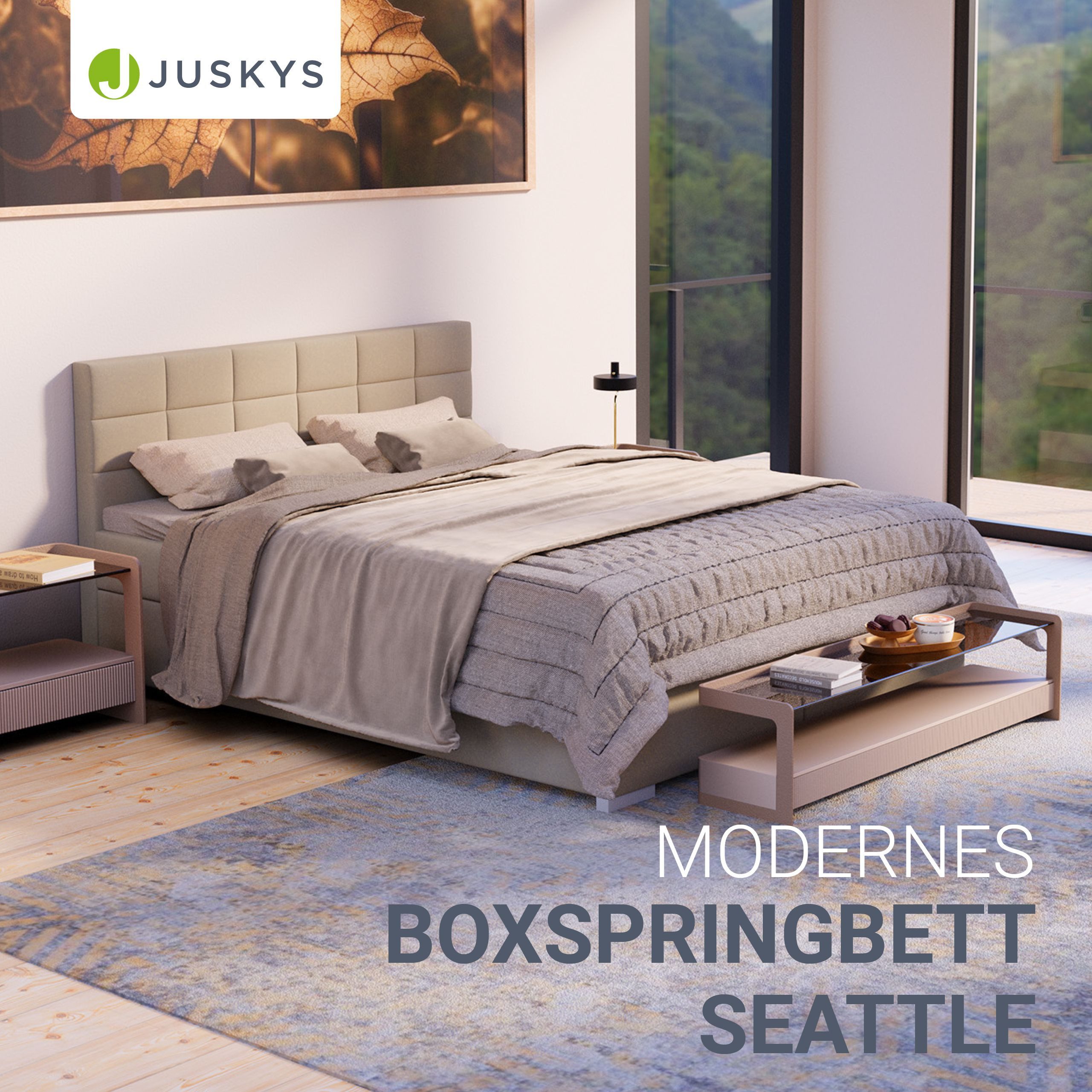 Juskys Boxspringbett Seattle, 180x200 cm, mit günstig online kaufen