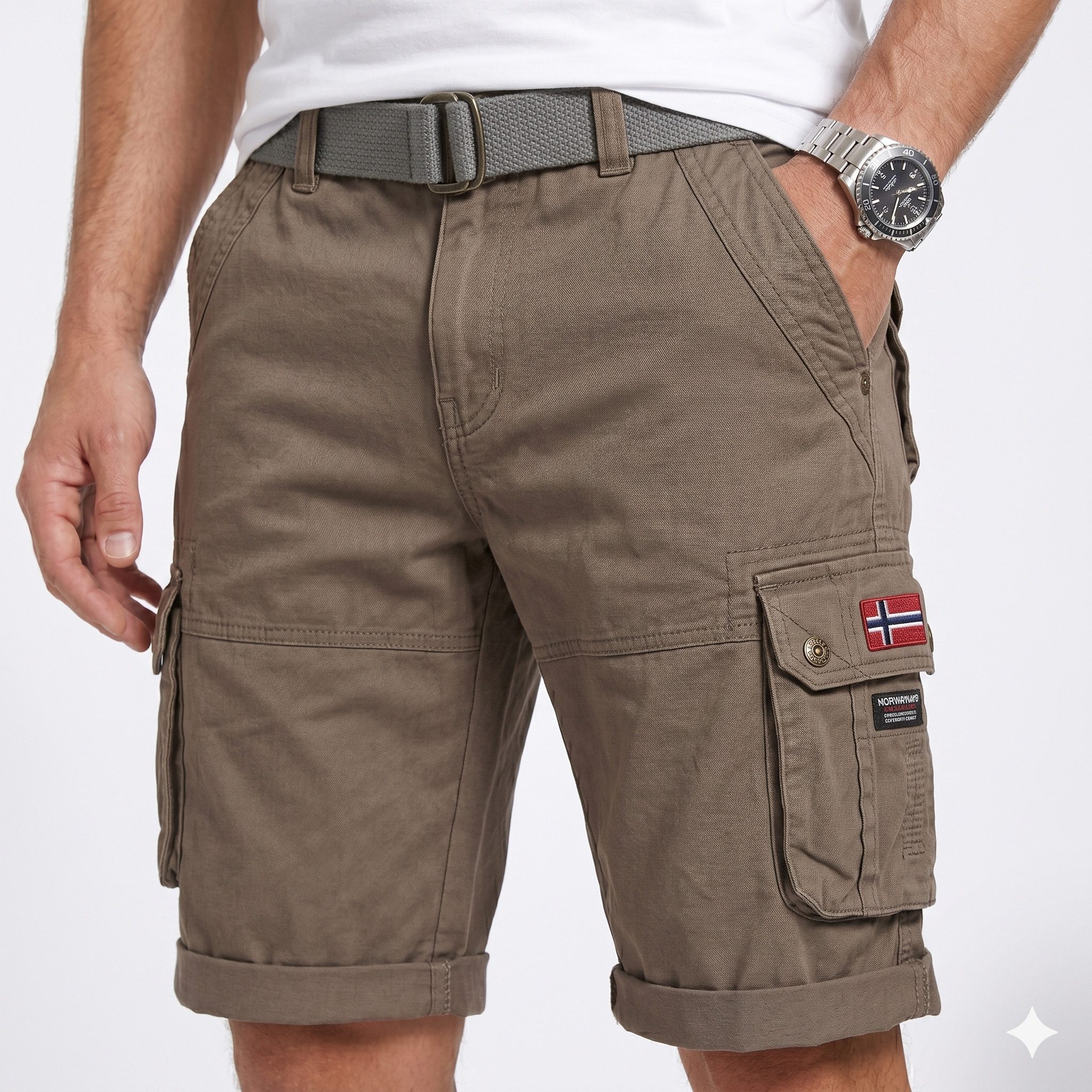 Cargoshorts kurze Hose aus Baumwolle, Sommer-Bermuda