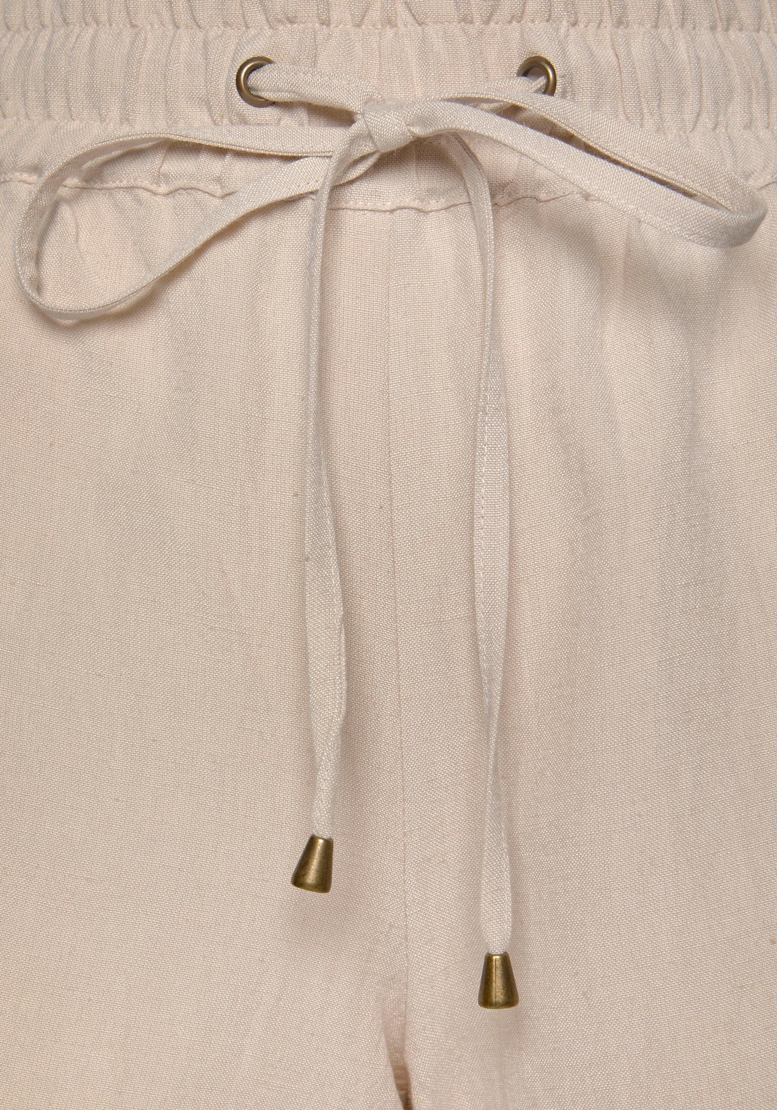 LASCANA Shorts aus Leinenmix mit Taschen, Leinenhose, kurze Hose