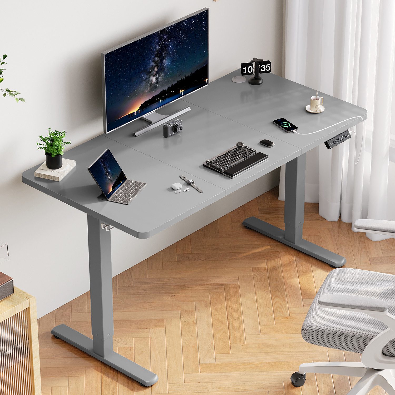HOMALL Schreibtisch Höhenverstellbarer mit USB-Ladefunktion und günstig online kaufen