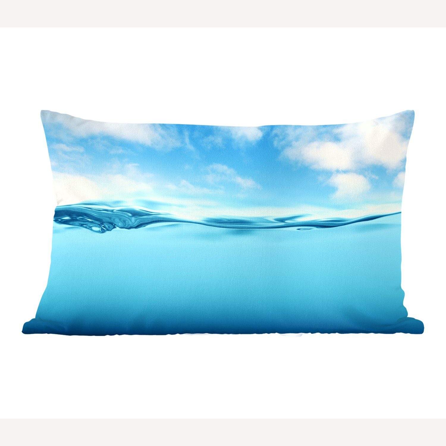 MuchoWow Dekokissen Meer - Wolken - Blau, Wohzimmer Dekoration, Zierkissen, Dekokissen mit Füllung, Schlafzimmer