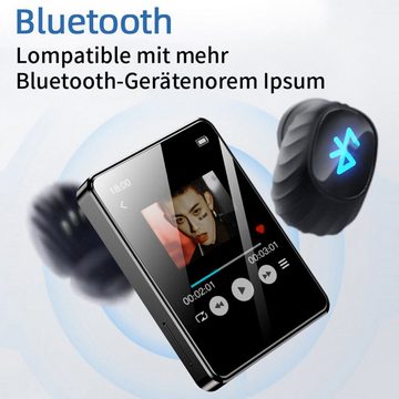 yozhiqu Ultraflacher Bluetooth-MP3-Musikplayer mit Touchscreen (2,0 Zoll IPS) MP3-Player (Integrierte E-Book/Aufnahmefunktion, Bluetooth 5.0, schlank und leicht)