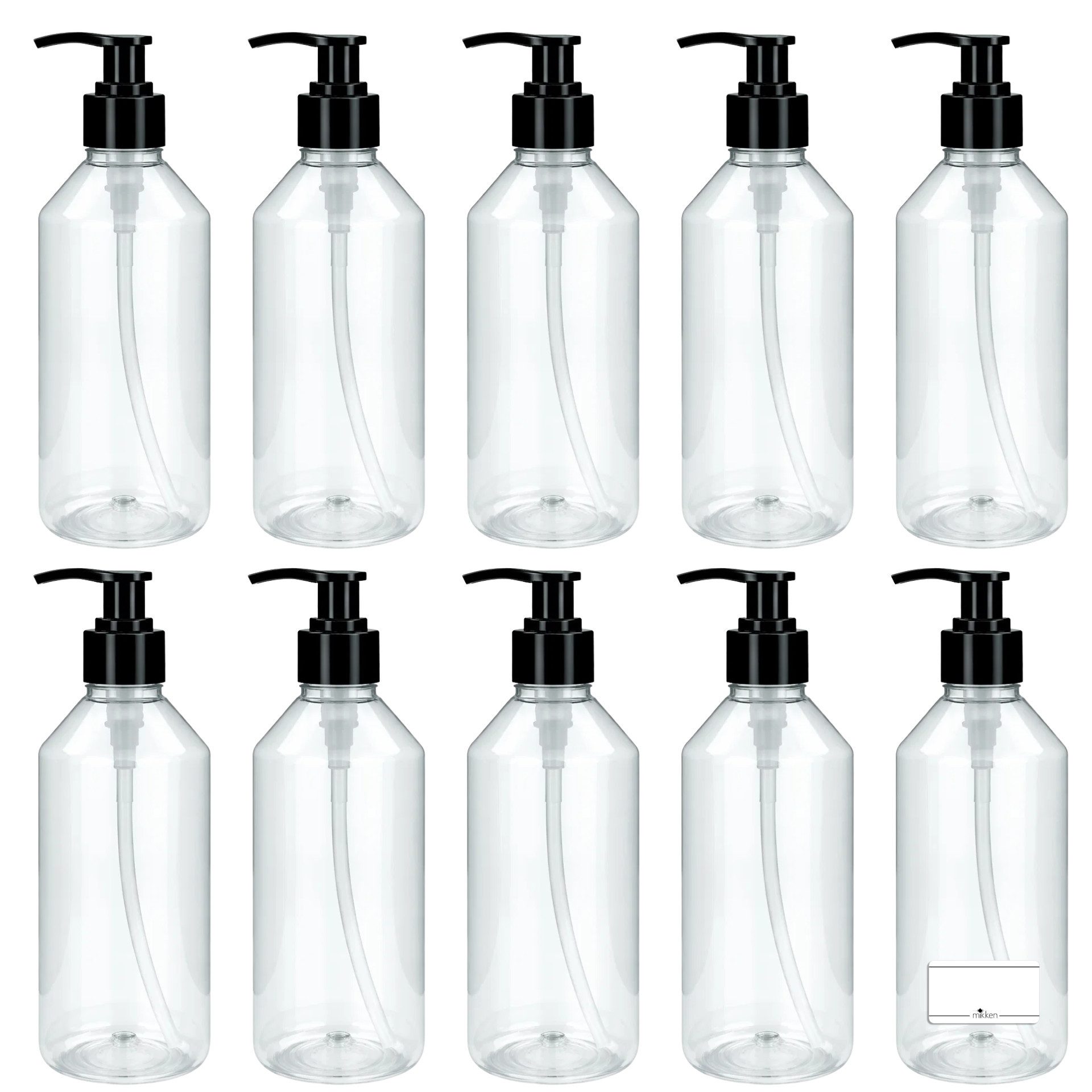 mikken Desinfektionsmittelspender Seifenspender 500 ml PET leere Pumpflasche, Dosierflasche, (10-tlg., 2er, 4er, 6er, 10er), nachfüllbar, 0,5 Liter