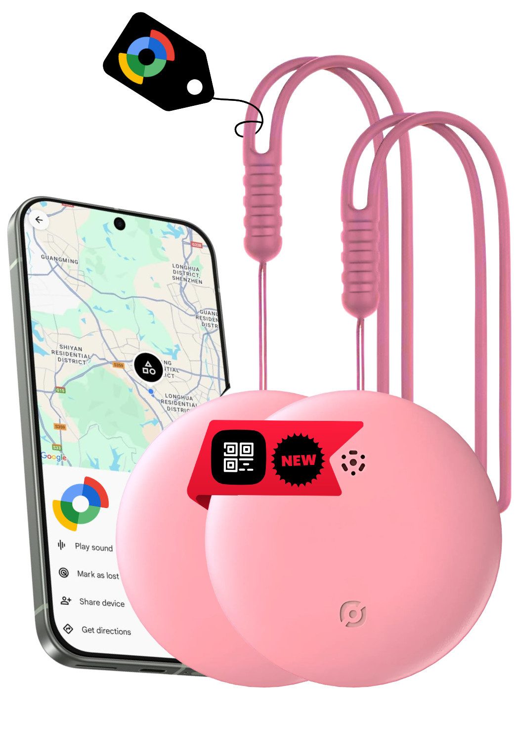 S&T Design GPS Tracker Smart Tag AirTag alternative für Android Schlüsselfinder GPS-Tracker (Weltweit Wasserdicht Bluetooth Key Finder Tasche/Koffer/Brieftasche)