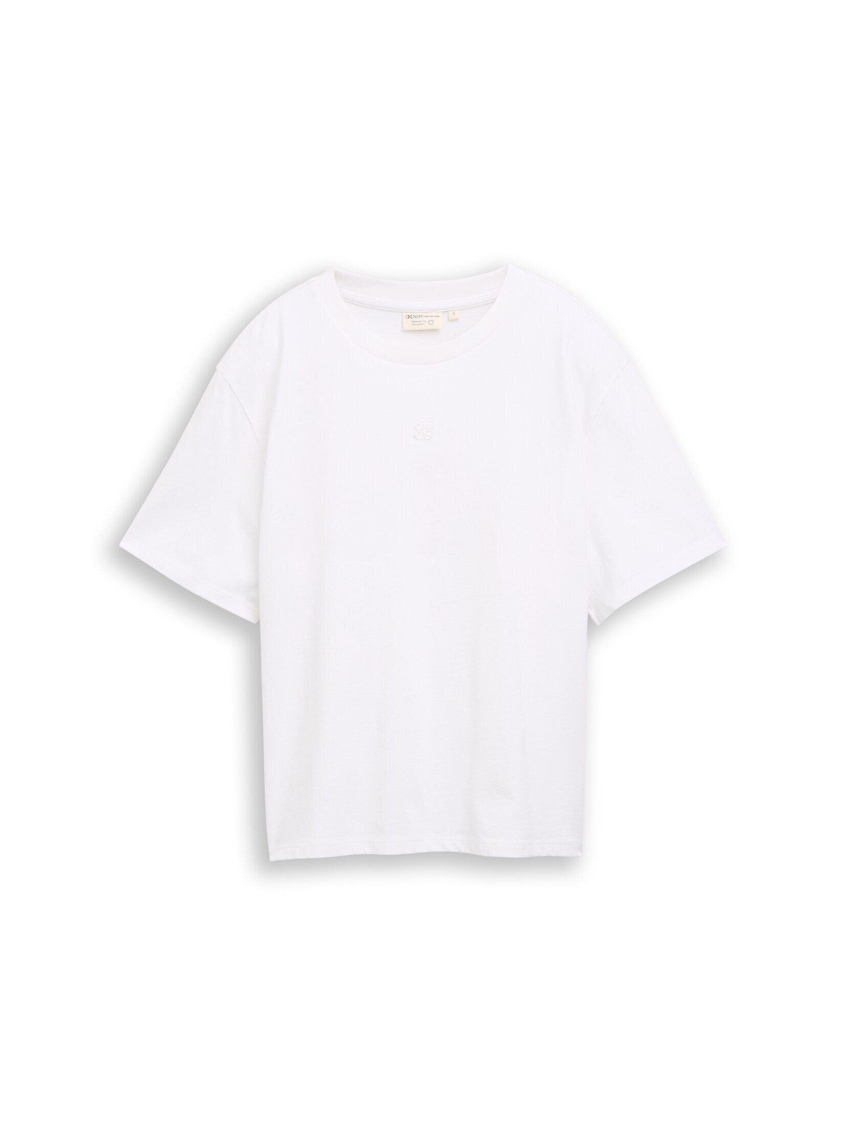 TOM TAILOR Denim T-Shirt T-Shirt (im Einserpack) Boxy Fit T-Shirt mit Stickerei