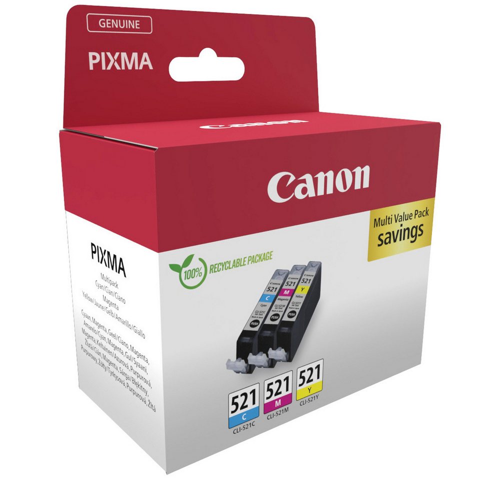 Thumbnail - Canon Druckerpatrone CLI-521 C/M/Y Multipack Original Kombi-Pack Cyan, Tintenpatrone