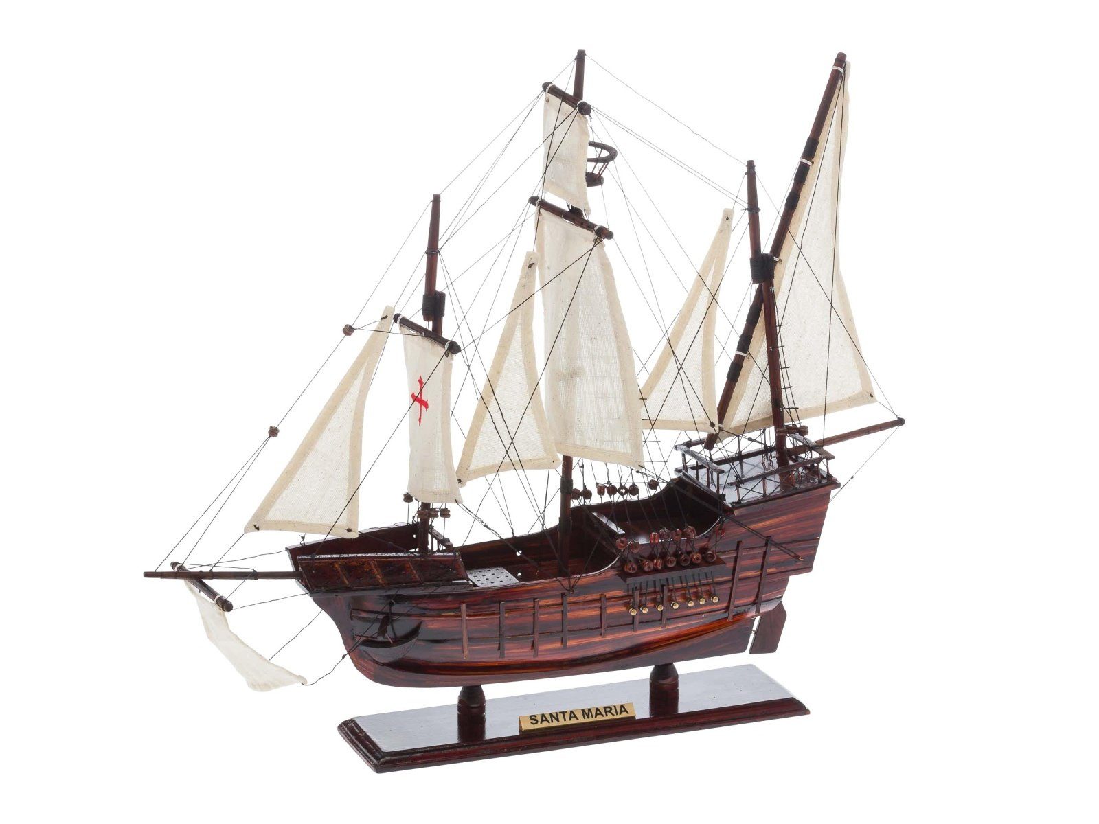 Aubaho Dekoobjekt Modellschiff Santa Maria Holz Kolumbus Flaggschiff Segelschiff kein Ba
