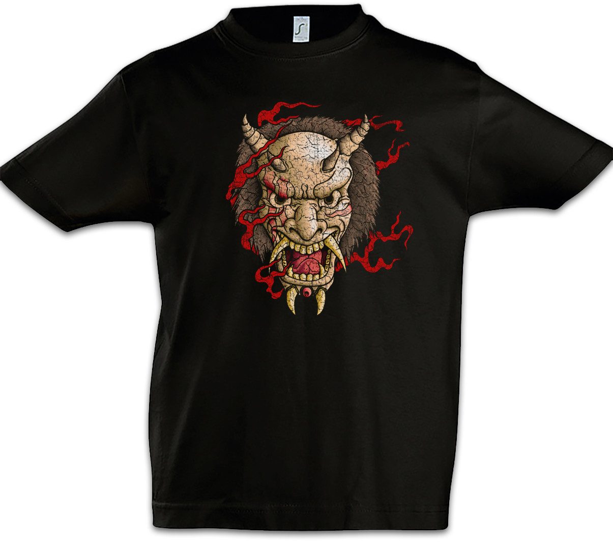 Print-Shirt Oni Mask I Kinder T-Shirt Samurai Warrior Way Banzai Japan Ninja