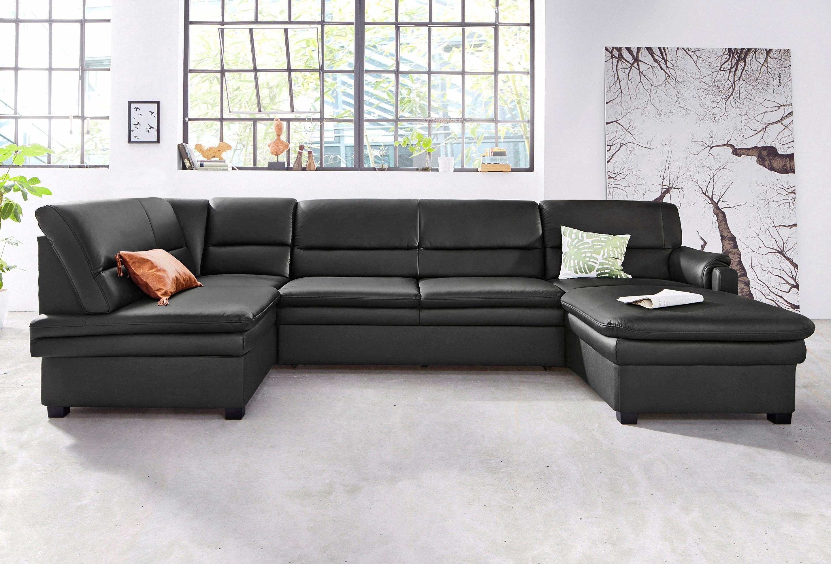 sit&more Wohnlandschaft Pisa U-Form, mit Federkern, wahlweise mit Schlaffunktion