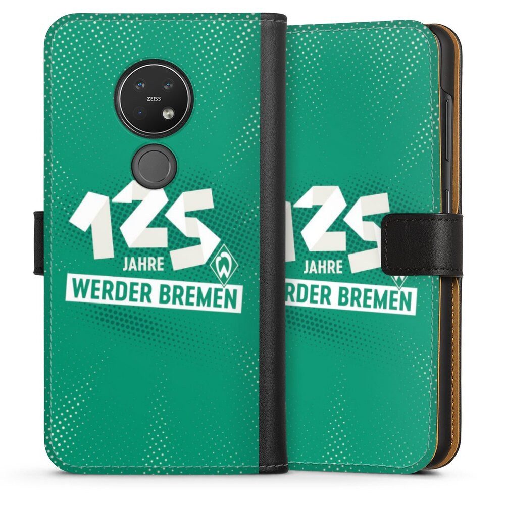 DeinDesign Handyhülle 125 Jahre Werder Bremen Offizielles Lizenzprodukt, Nokia 7.2 Hülle Handy Flip Case Wallet Cover Handytasche Leder