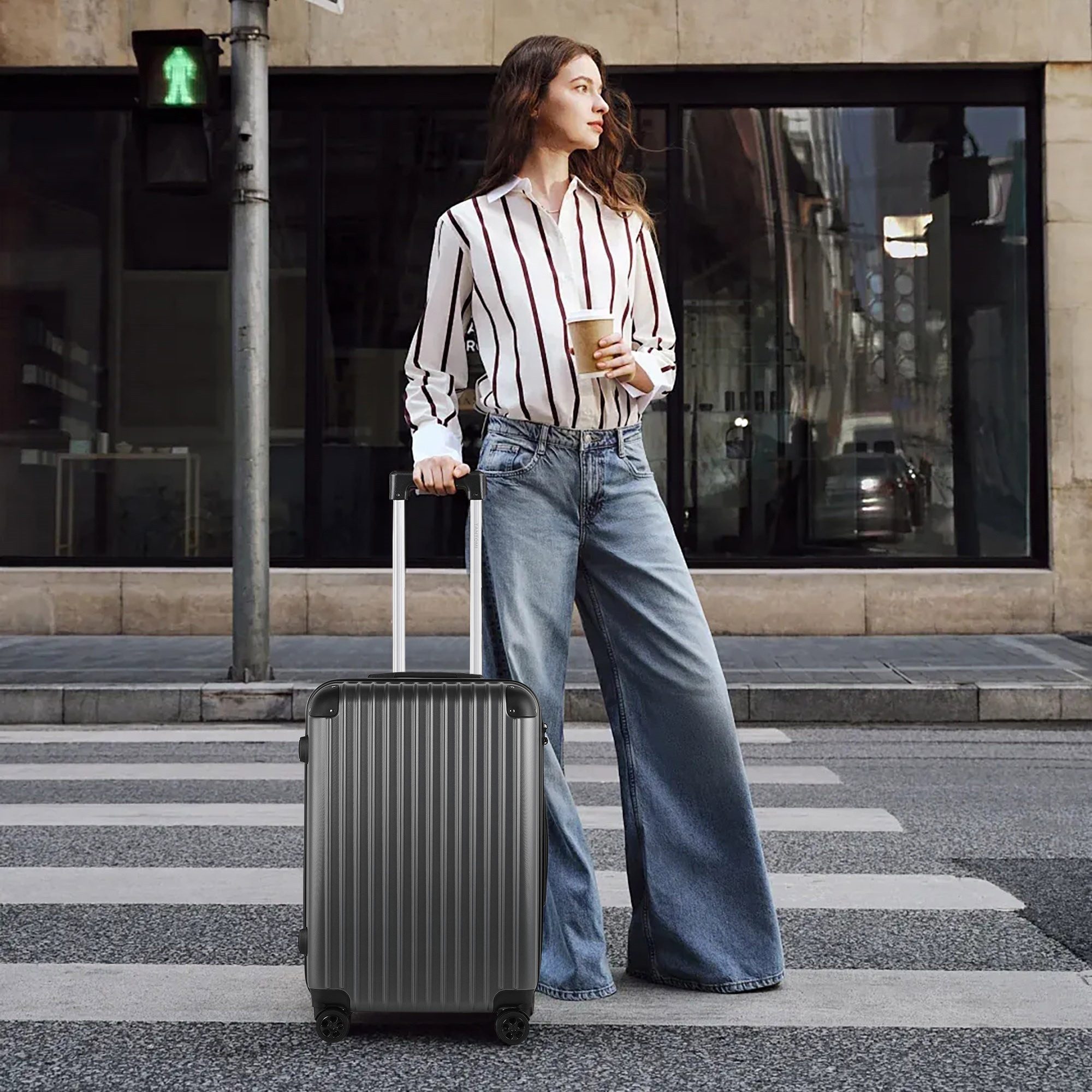 TAN.TOMI Hartschalen-Trolley Handgepäck Koffer ABS Hartschale Trolley Busin günstig online kaufen