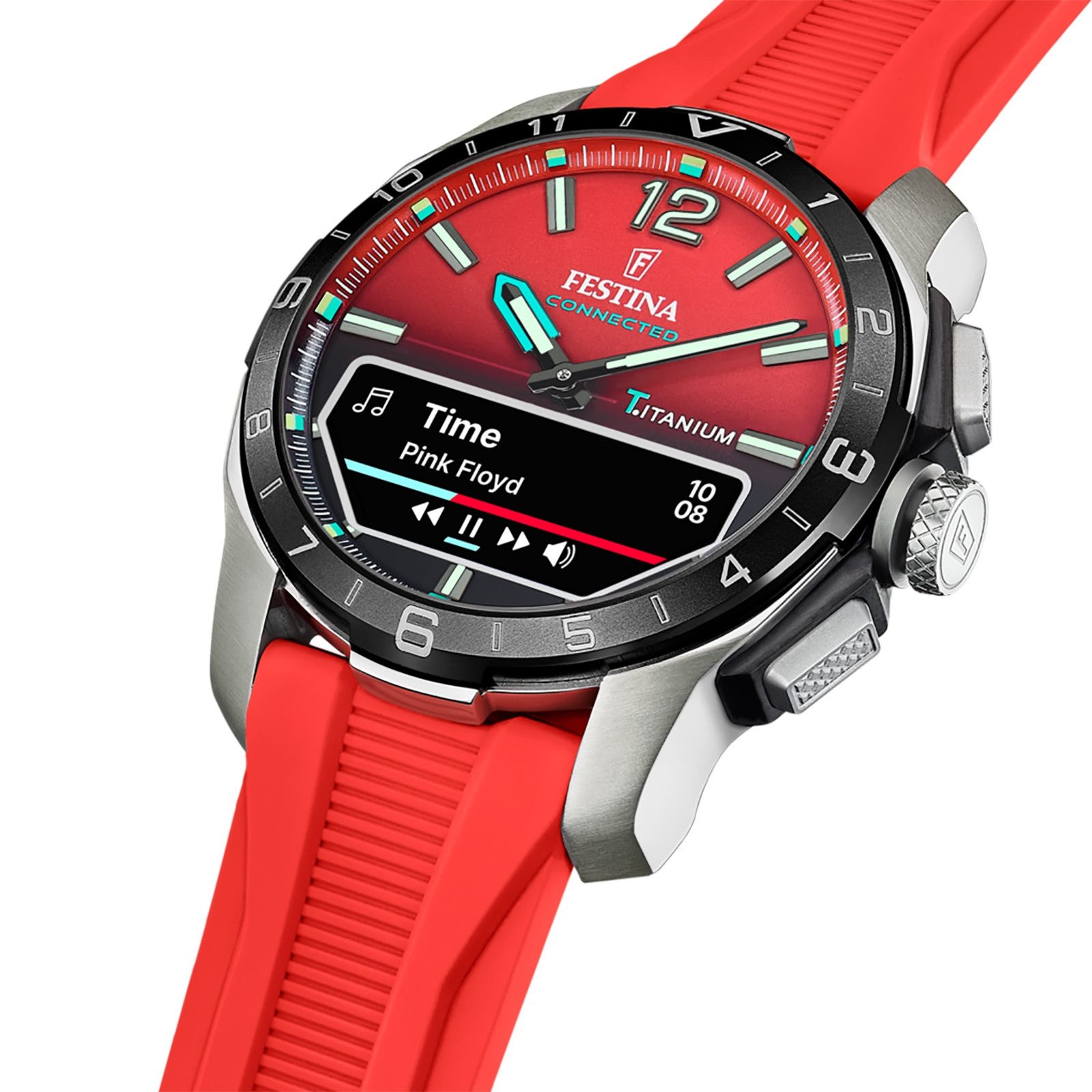 Festina Multifunktionsuhr Festina Herrenuhr Silikon rot Festina, (Multifunktionsuhr), Herren Armbanduhr rund, Silikonarmband rot