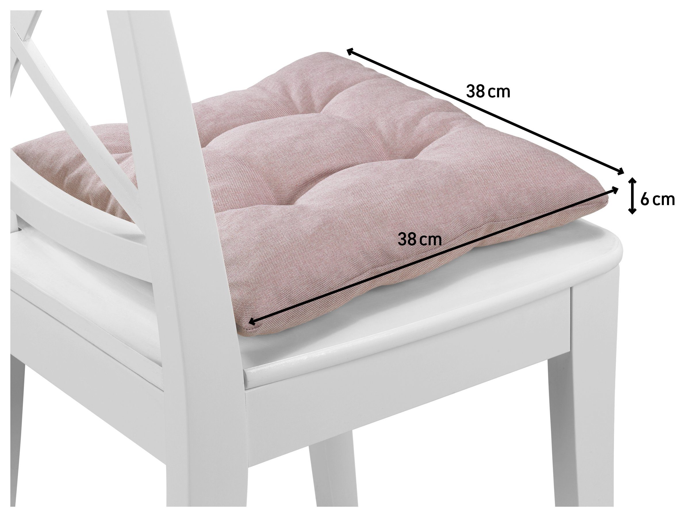 XDREAM Stuhlkissen Sitzkissen Set (2er & 4er) für Stühle und Bänke, robuste Polsterauflage für indoor und outdoor, 38x38x6 cm
