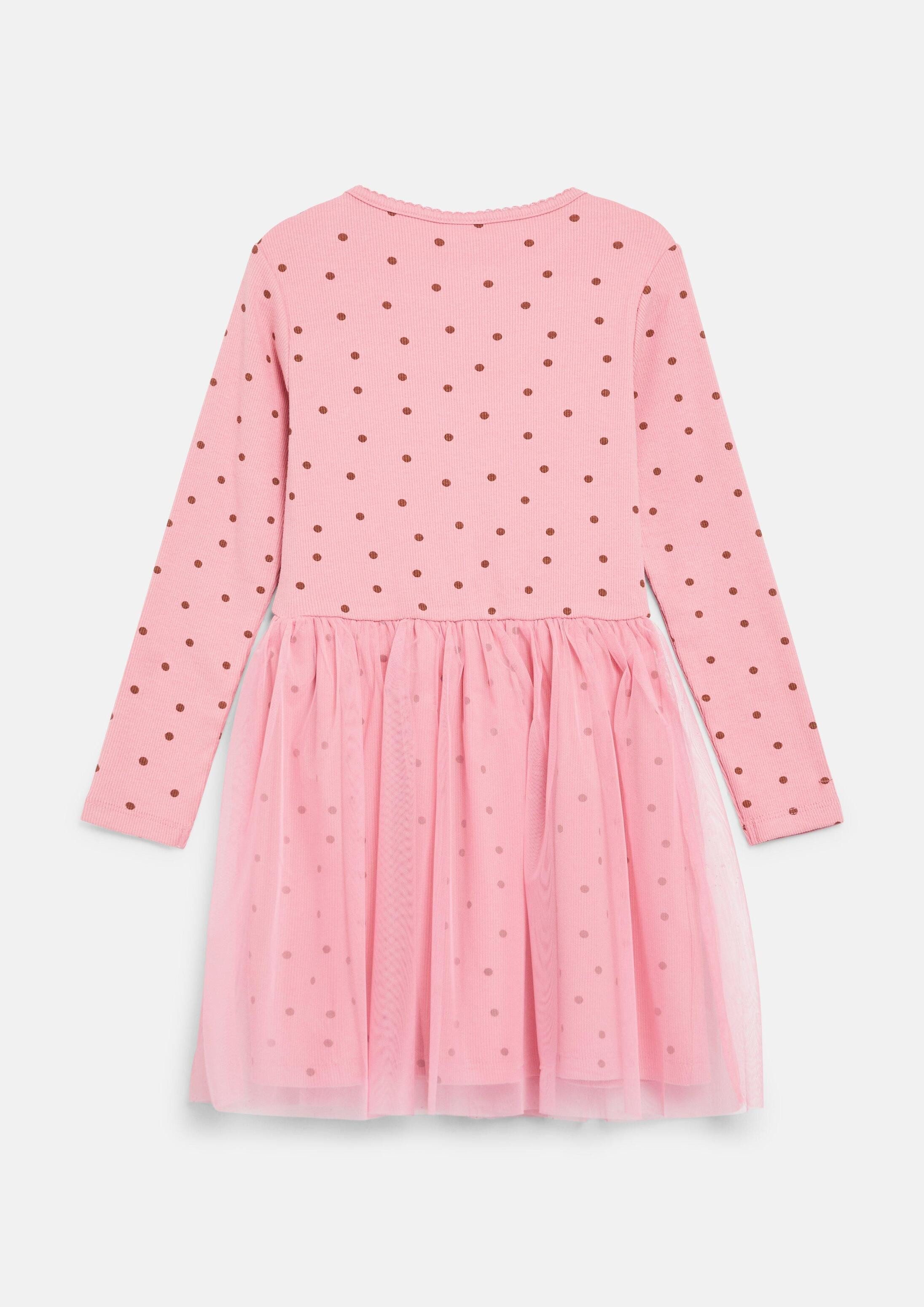 s.Oliver Minikleid Kleid Kurzes Rippkleid mit All-over-Print mit Tüllrock – Bild 2 von 4