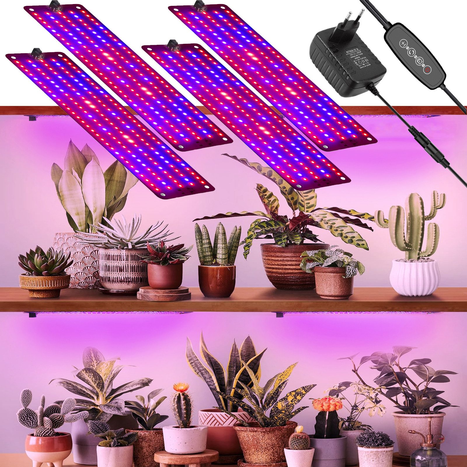 Laybasic Pflanzenlampe 150-600LEDs Vollspektrum Pflanzenlampe 6 Helligkeit LED Grow Lampe, Timer Dimmbar Pflanzenleuchte für Zimmerpflanzen Gewächshaus