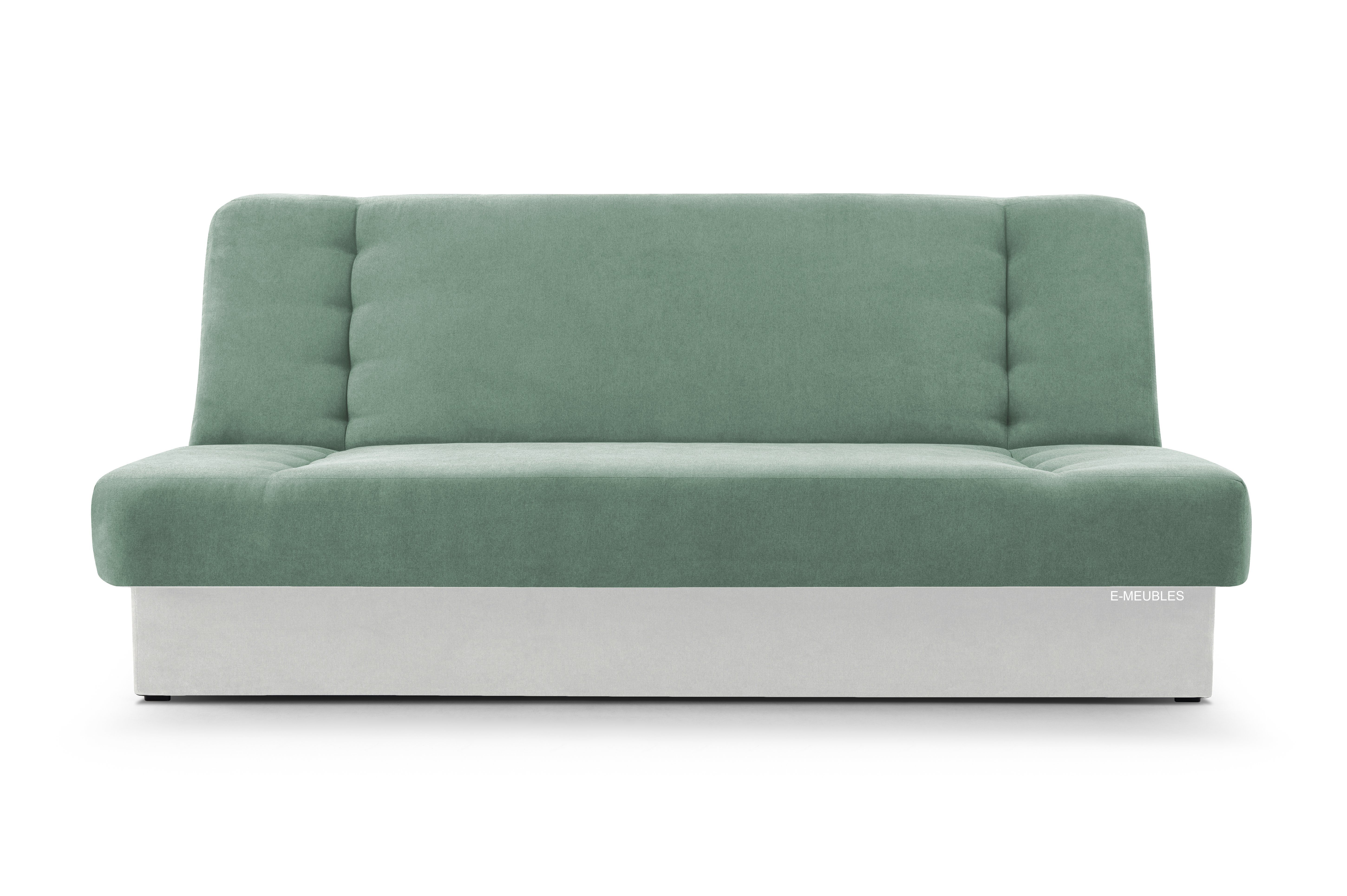 SORO + Weiß mit MOEBLO Kunstleder Sofa - Mintgrün SOFT 120x190x90cm Couch Clic-Clack Kippsofa Bettkasten Wohnzimmer Klappsofa Cyprus, 34 Polstersofa 17 Federkern Schlafsofa Schlaffunktion Sofagarnitur und für + -, -