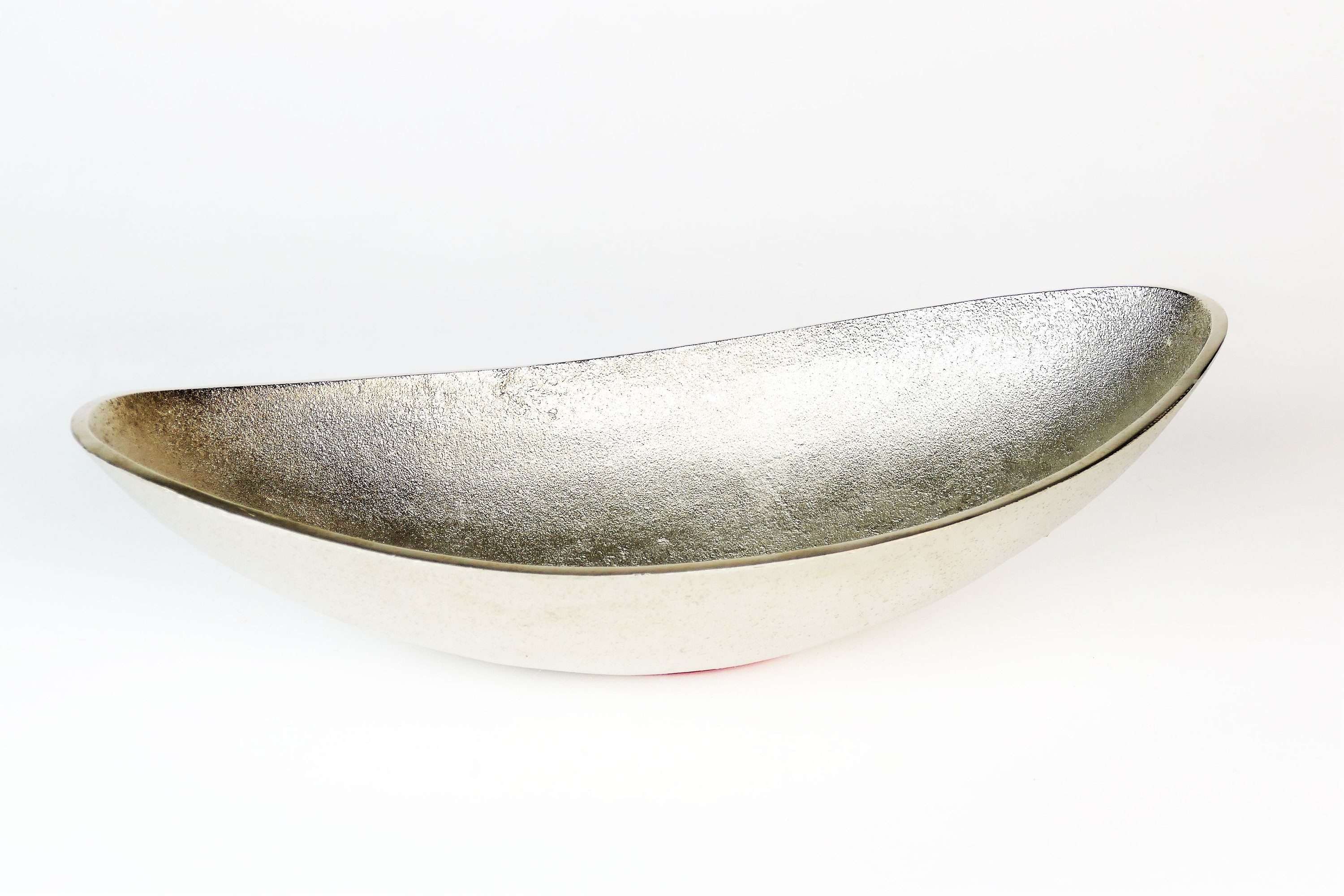 Dekoschale Aluminium Schale "Lisa" (Größe: L) Silber oval Dekoschle Tischschale