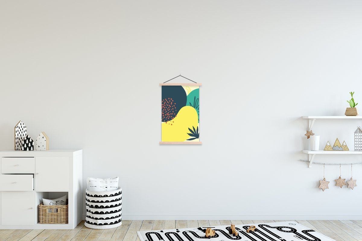 MuchoWow Poster St), - Magnetisch Wohnzimmer, für Tupfen, - Sommer Blätter Flecken - (1 Posterleiste, Bilderleiste, Textilposter