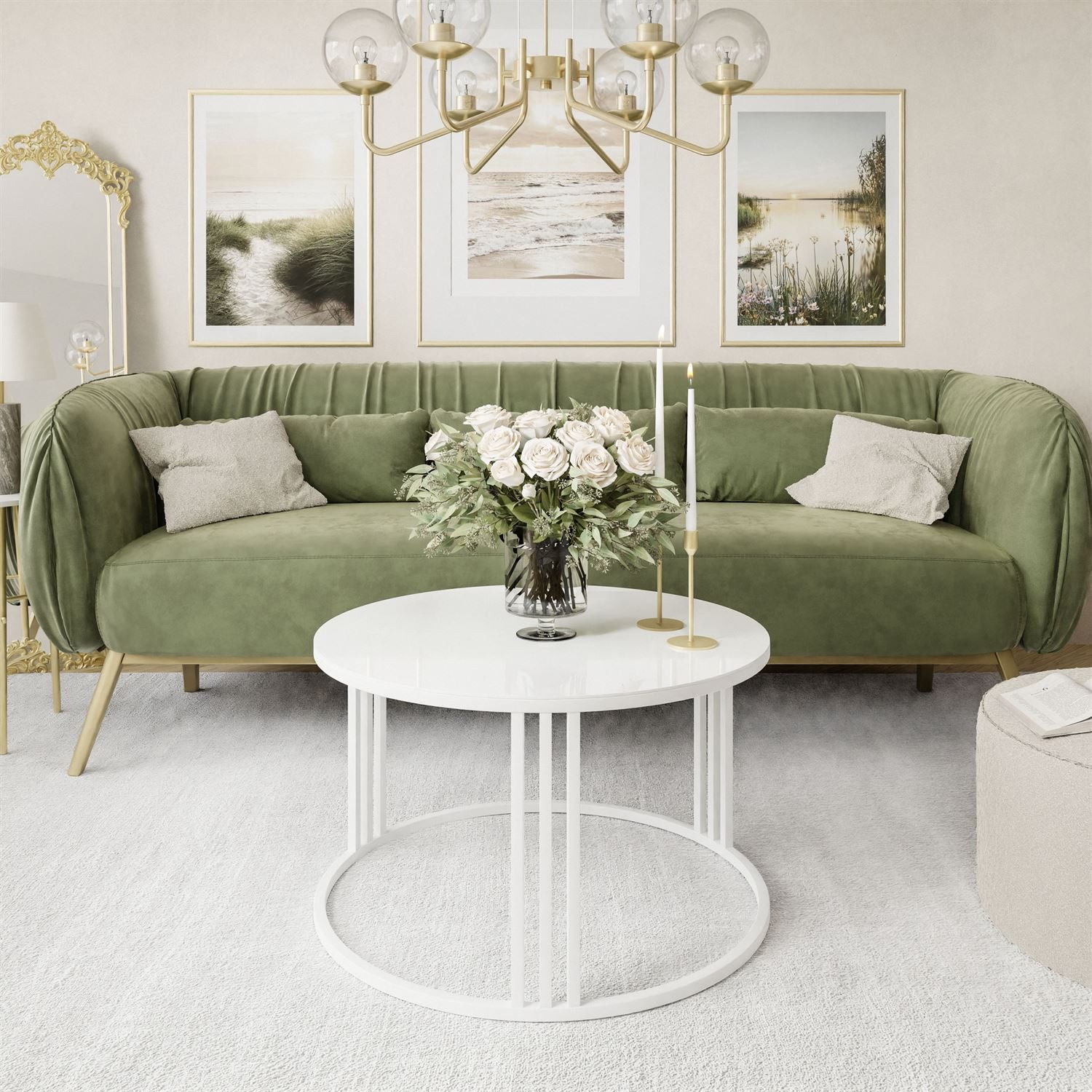 Lookway Couchtisch LORI GLASS, Runder Couchtisch günstig online kaufen