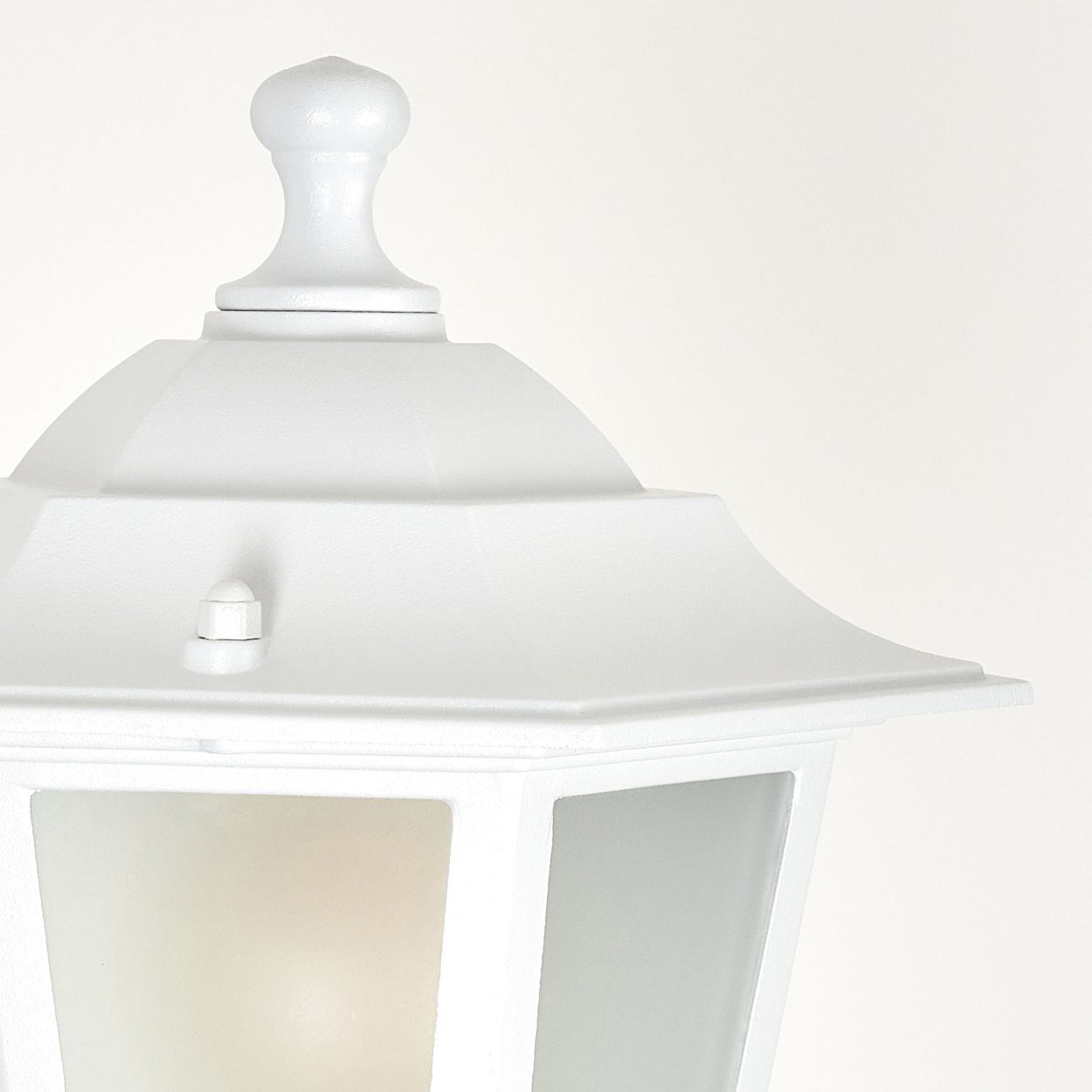 hofstein Außen-Stehlampe Wegeleuchte aus Metall/Milchglas in Weiß, ohne Leuchtmittel, Kandelaber, Gartenbeleuchtung IP44, 3xE27, ohne Leuchtmittel