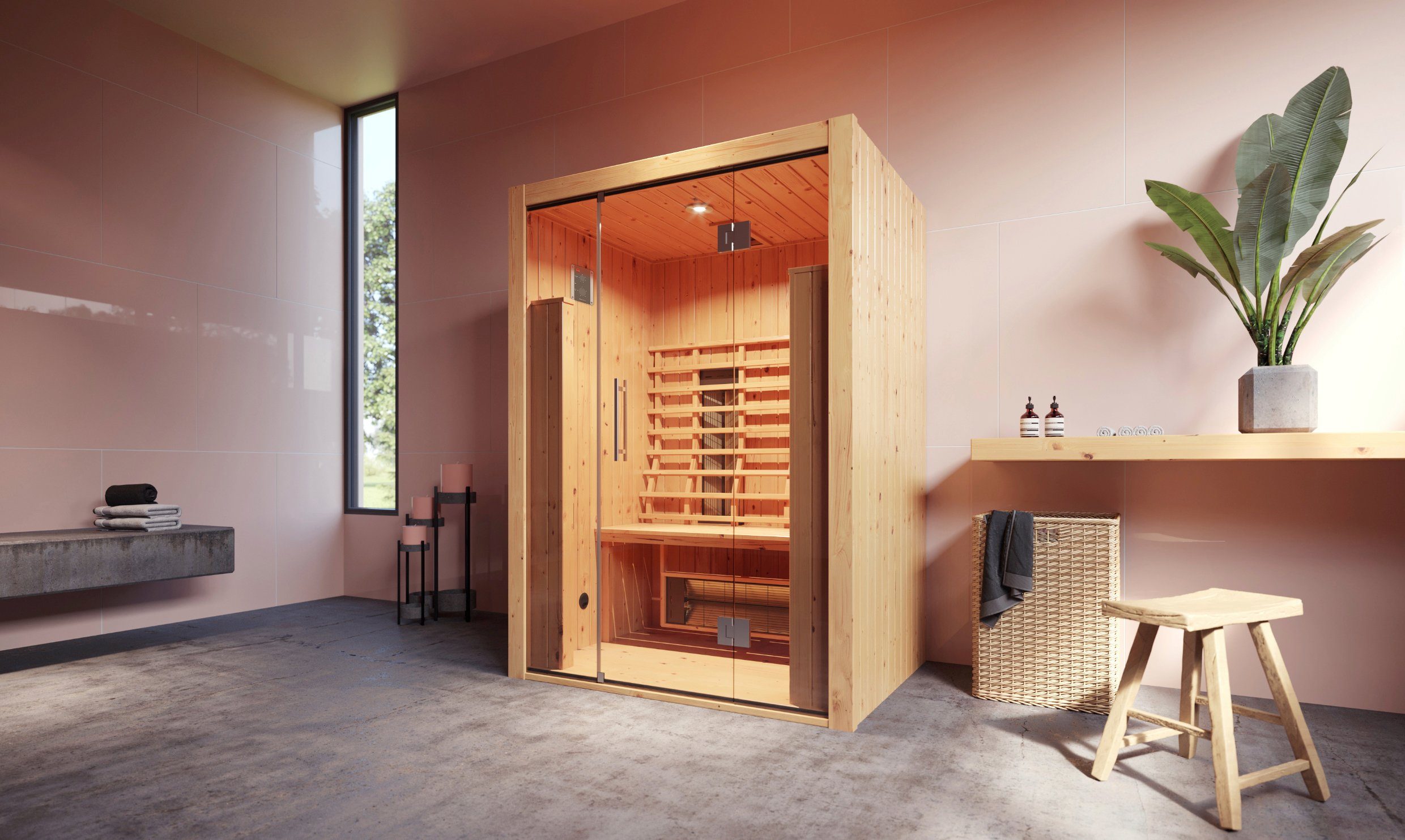 weka Infrarotkabine Hamina, BxTxH: 138 x 104 x 190 cm, 62 mm