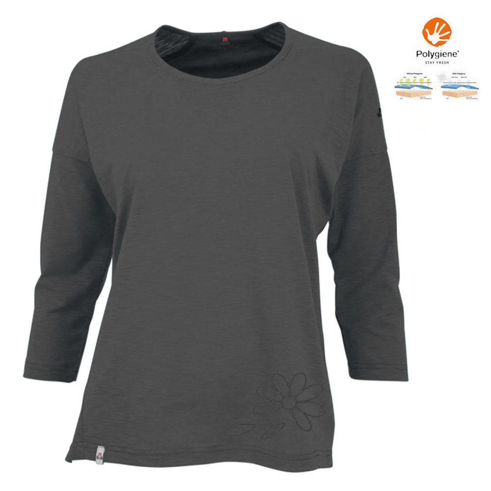 Maul T-Shirt MAUL Damen Shirt Ini II – Oversize 3/4 Shirt, Elastisch, grau