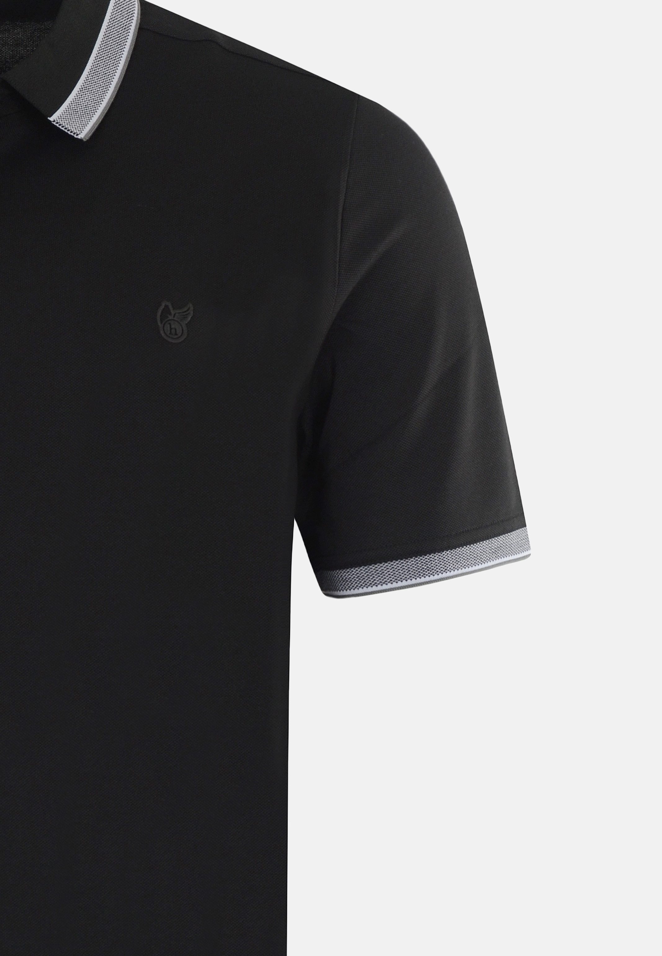 Hajo Poloshirt Pique (1-tlg) Poloshirt - Baumwolle - Atmungsaktiv - Strickbündchen am Armabschluss