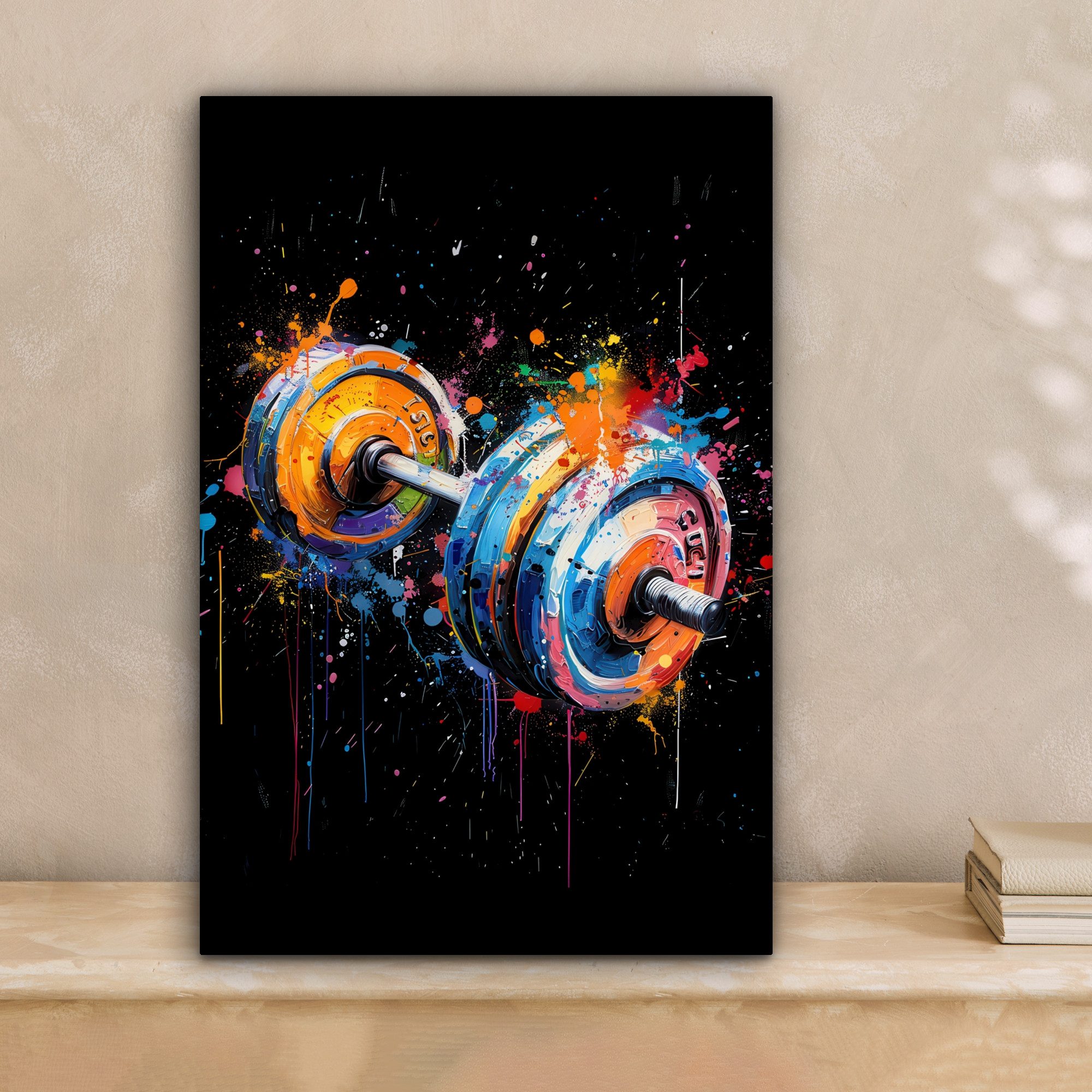 OneMillionCanvasses® Leinwandbild Graffiti - Sport - Fitness - Kurzhantel - günstig online kaufen
