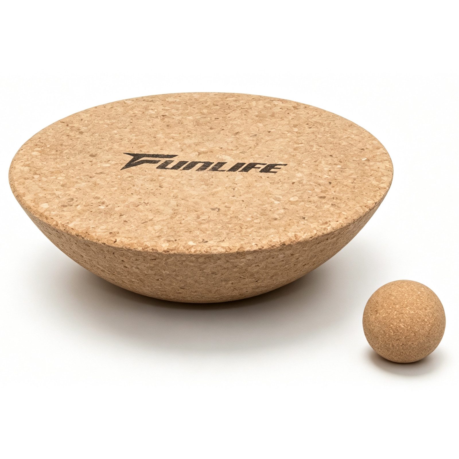 FunLife Balanceboard BALANCE DUO, 2-teiliges Balance-Board-Zubehör aus Kork mit Kuppel- und Kugelaufsatz