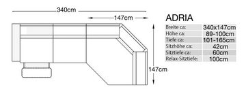 Sofanella Ecksofa Sofanella Ecksofa ADRIA Stoffsofa Eckcouch Eckgarnitur in Dunkelbraun