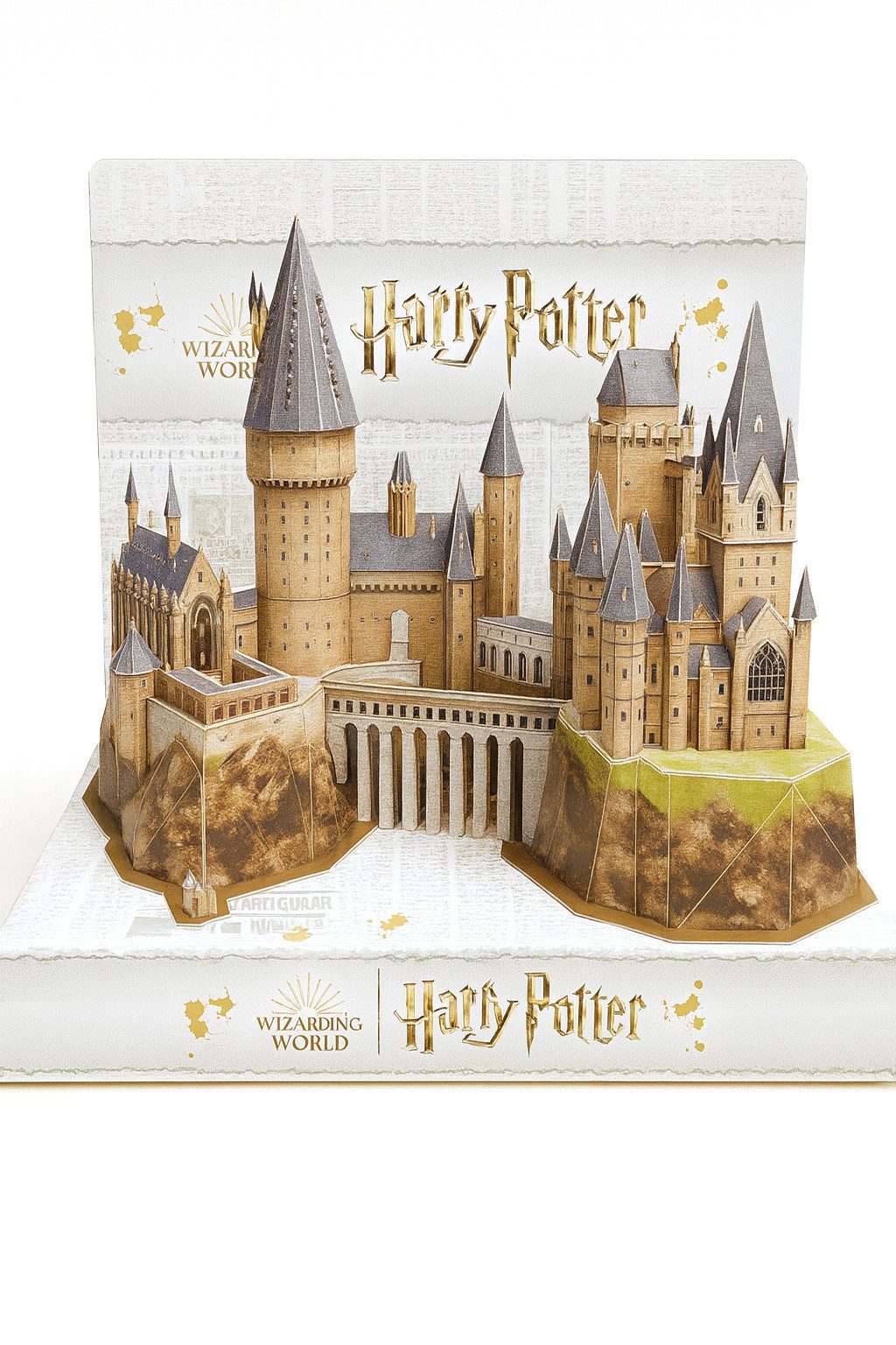 Spin Master 3D-Puzzle 4D Harry Potter Hogwarts Castle, Puzzleteile, fertig aufgebaut auf Display-Sockel