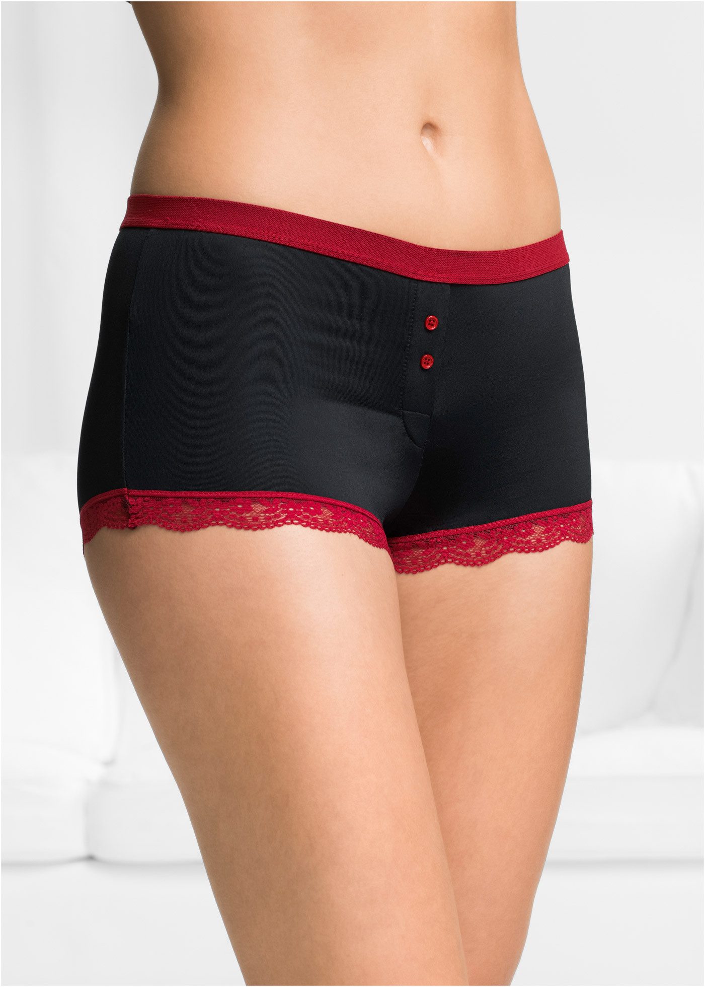 bonprix Boxer (Packung, 3-St) mit Zierknöpfen auf der Vorderhose, mit Baumwollzwickel, 3er-Pack