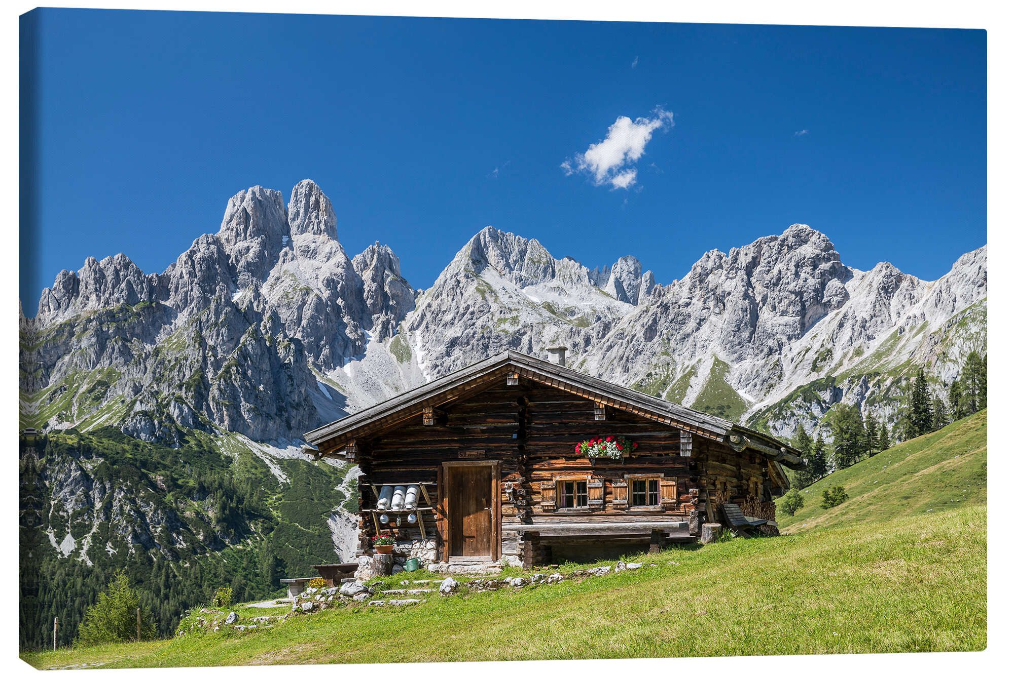 Posterlounge Wandbild Almhütte in den österreichischen Alpen, Gerhard Wild, günstig online kaufen