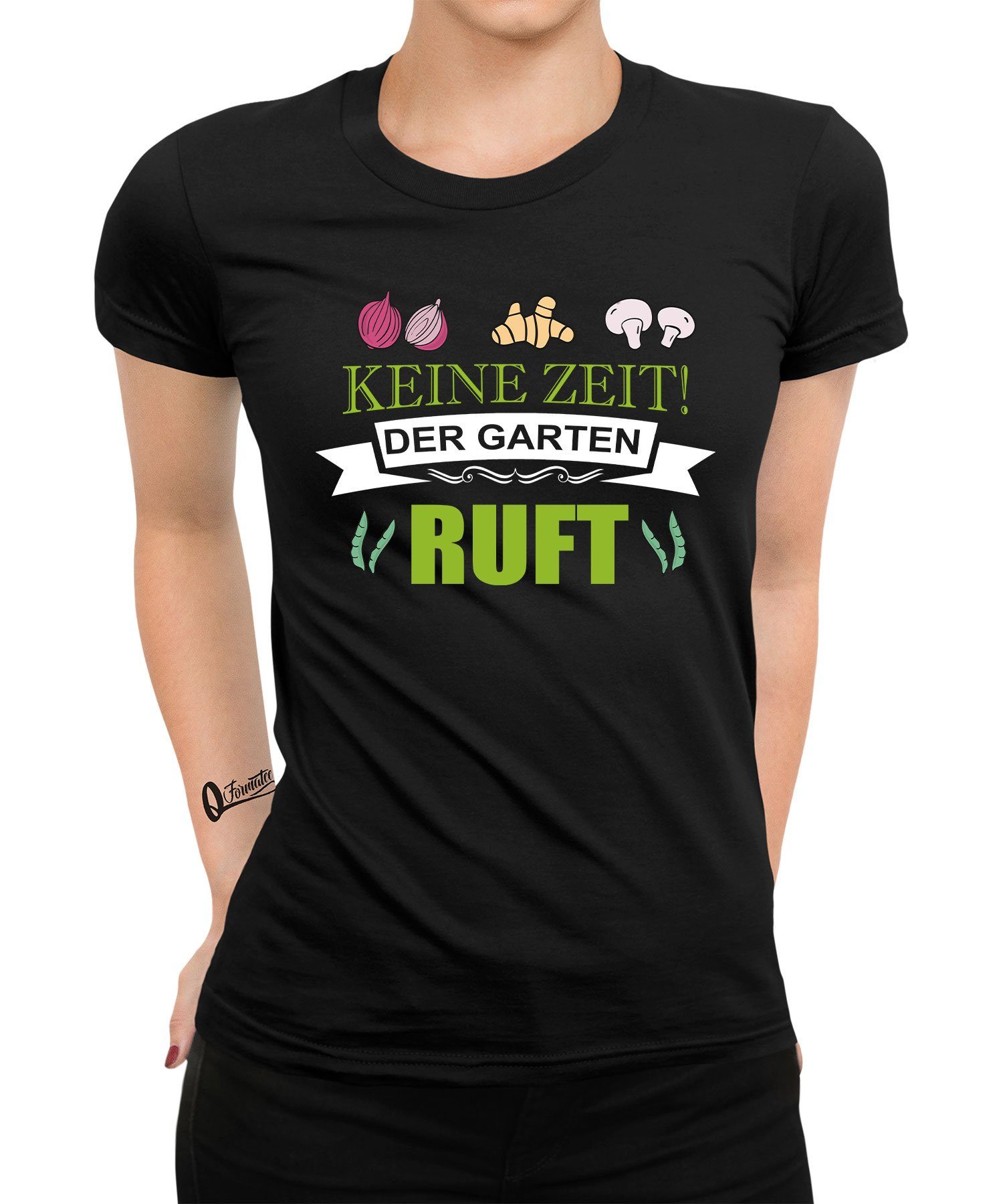 Garten Gärtner Hobbygärtner Formatee Kurzarmshirt Damen (1-tlg) Quattro Pflanze Garten Ruft Der T-Shirt -