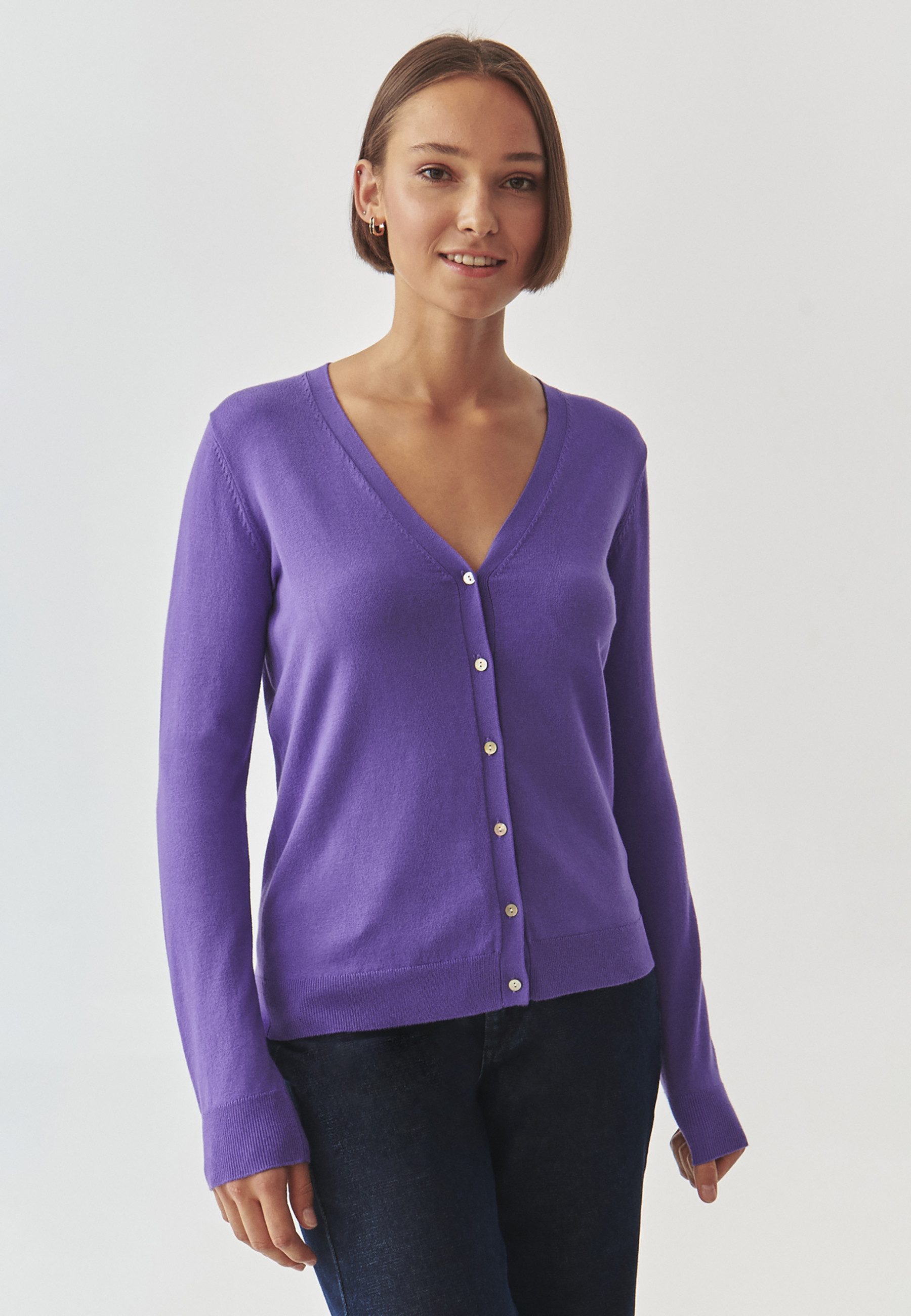 TATUUM Strickpullover Ungeknöpfter Damenpullover Mit V-Ausschnitt - Vera