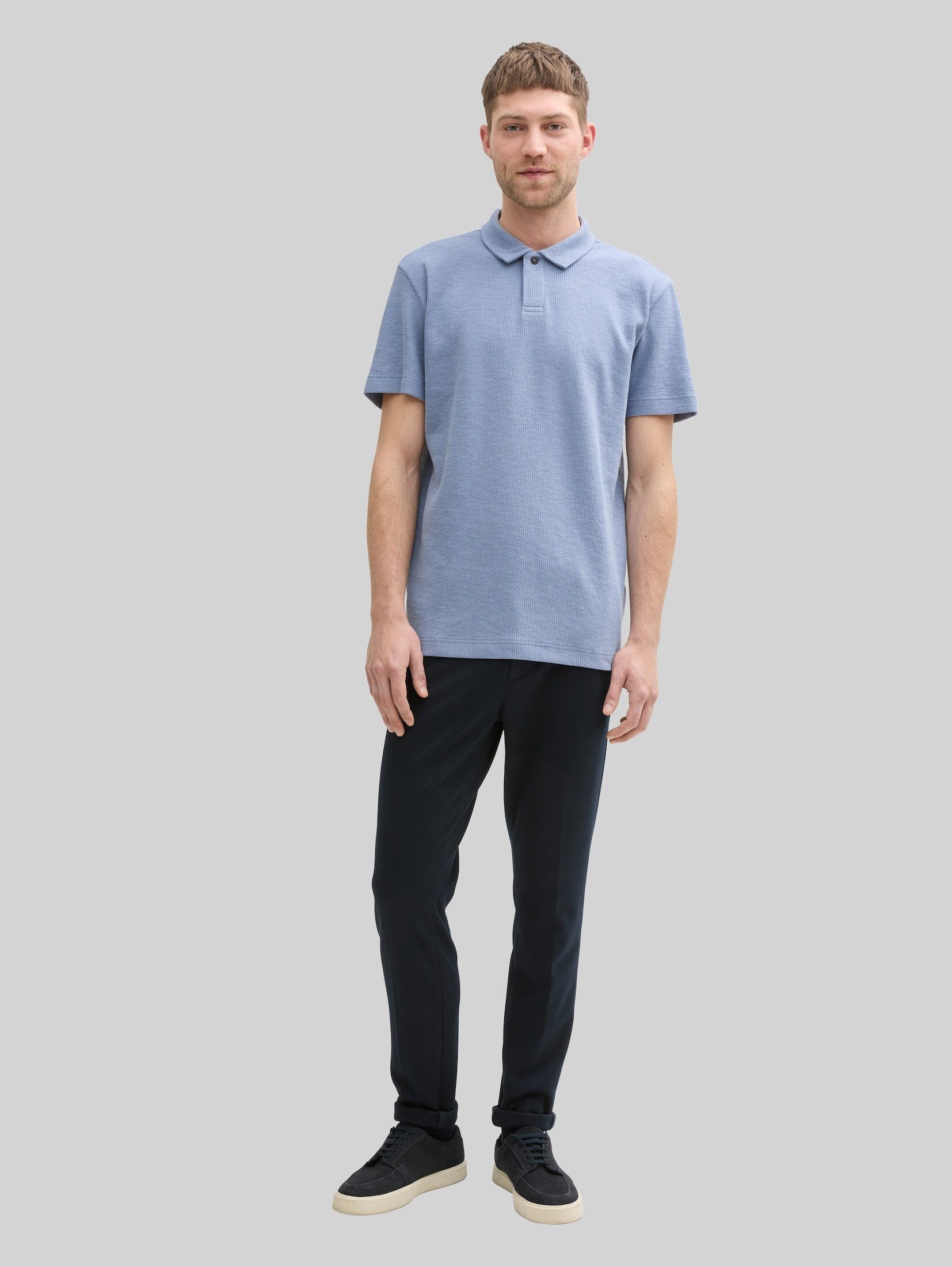 TOM TAILOR Poloshirt Poloshirts Ripp Poloshirt mit Stretch-Anteil