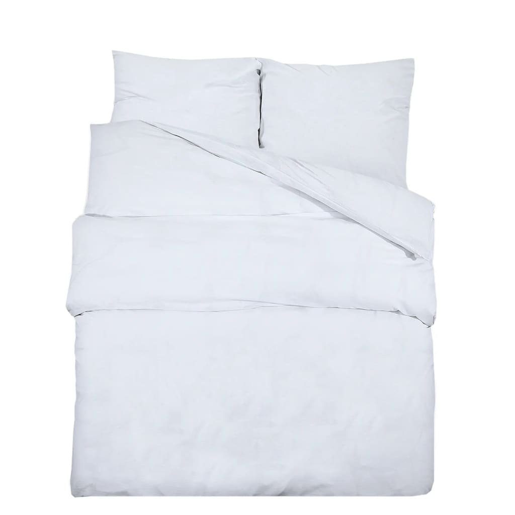 Bettbezug Bettwäsche-Set Weiß 200x220 cm Baumwolle, vidaXL (1 St)