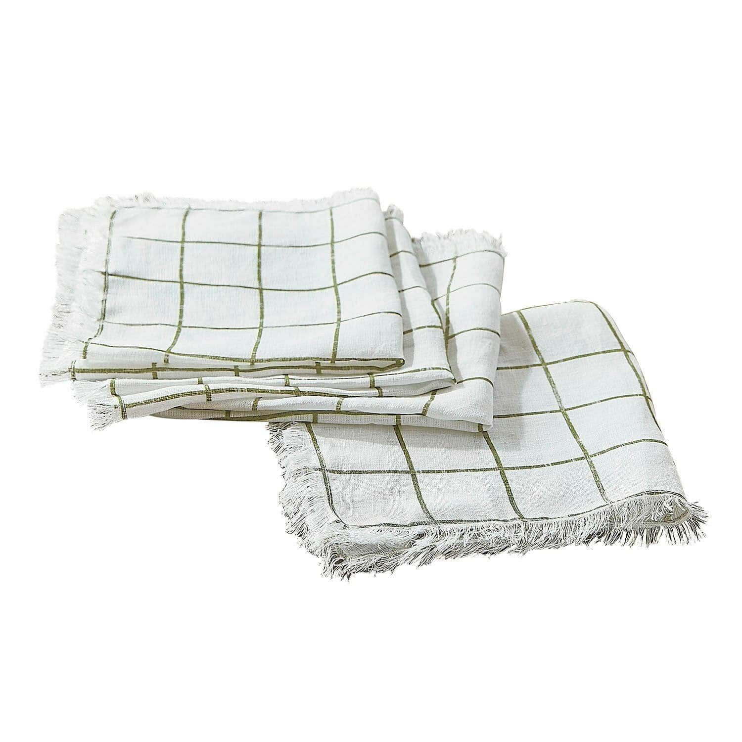Mirabeau Stoffserviette Serviette 4er Set Klivento weiß/grün