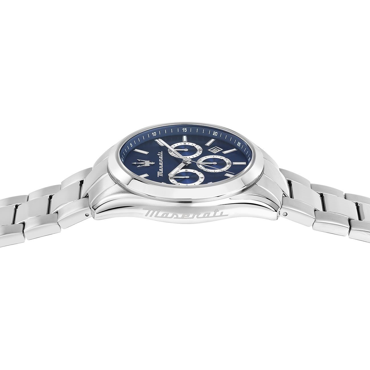 MASERATI Multifunktionsuhr Maserati Herrenuhr Attrazione Multi, (Multifunktionsuhr), Herrenuhr rund, groß (ca. 43mm) Edelstahlarmband, Made-In Italy