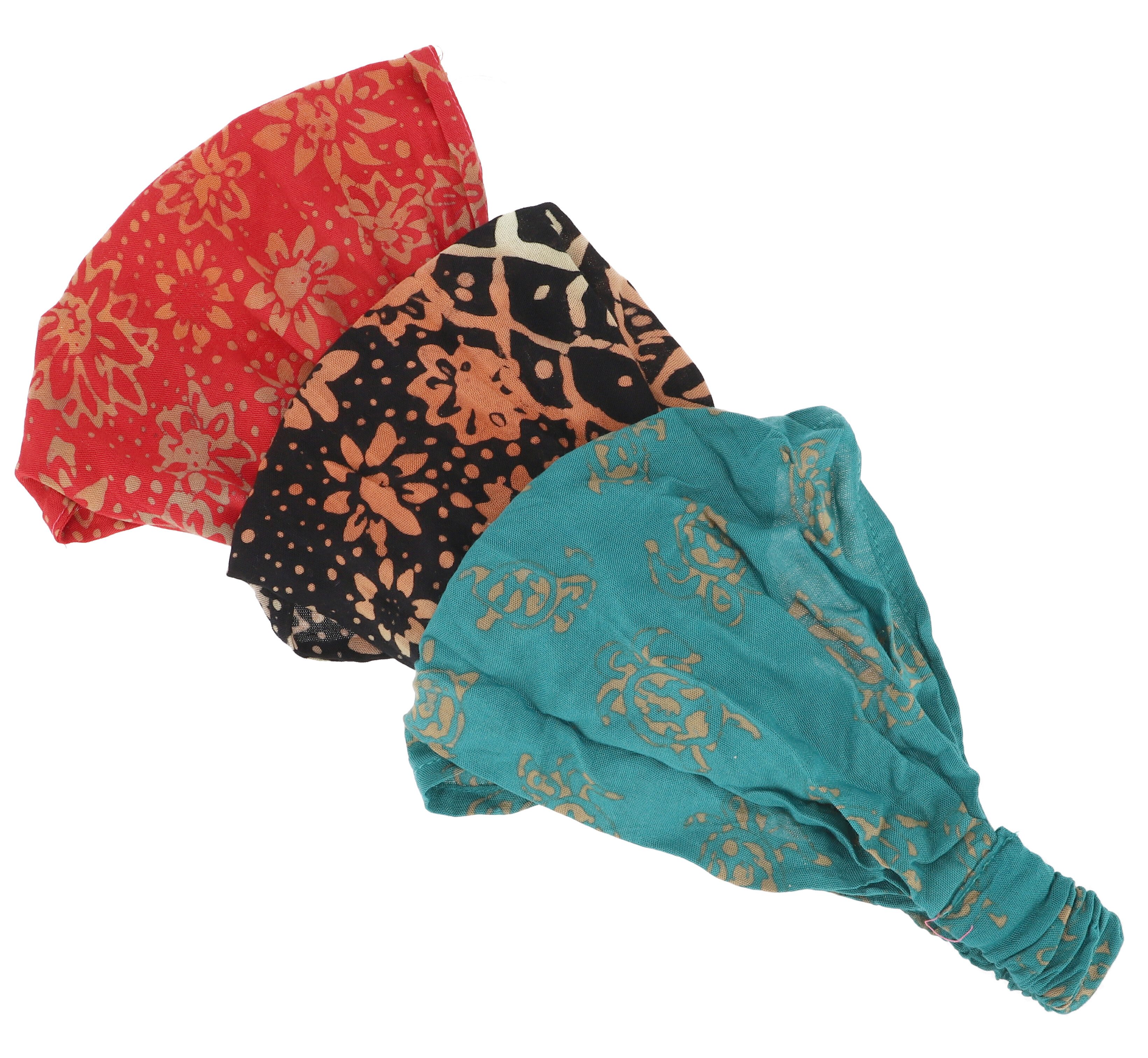 Guru-Shop Stirnband Haarband, Kopfband, Stirnband, 3 Stück Bandana..