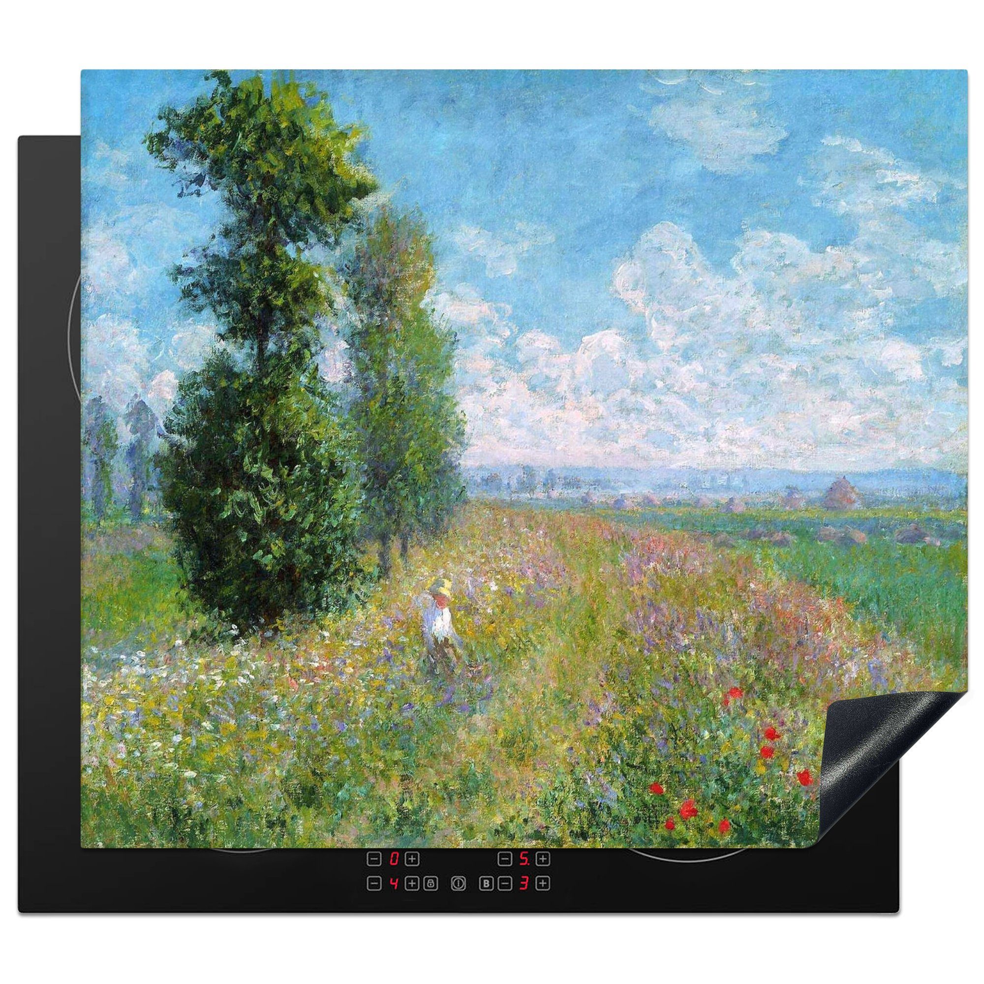 Claude Pappeln von Ceranfeldabdeckung Argenteuil für tlg), Monet, (1 Herdblende-/Abdeckplatte cm, - küche, die 59x52 bei Induktionsmatte Gemälde MuchoWow Vinyl,