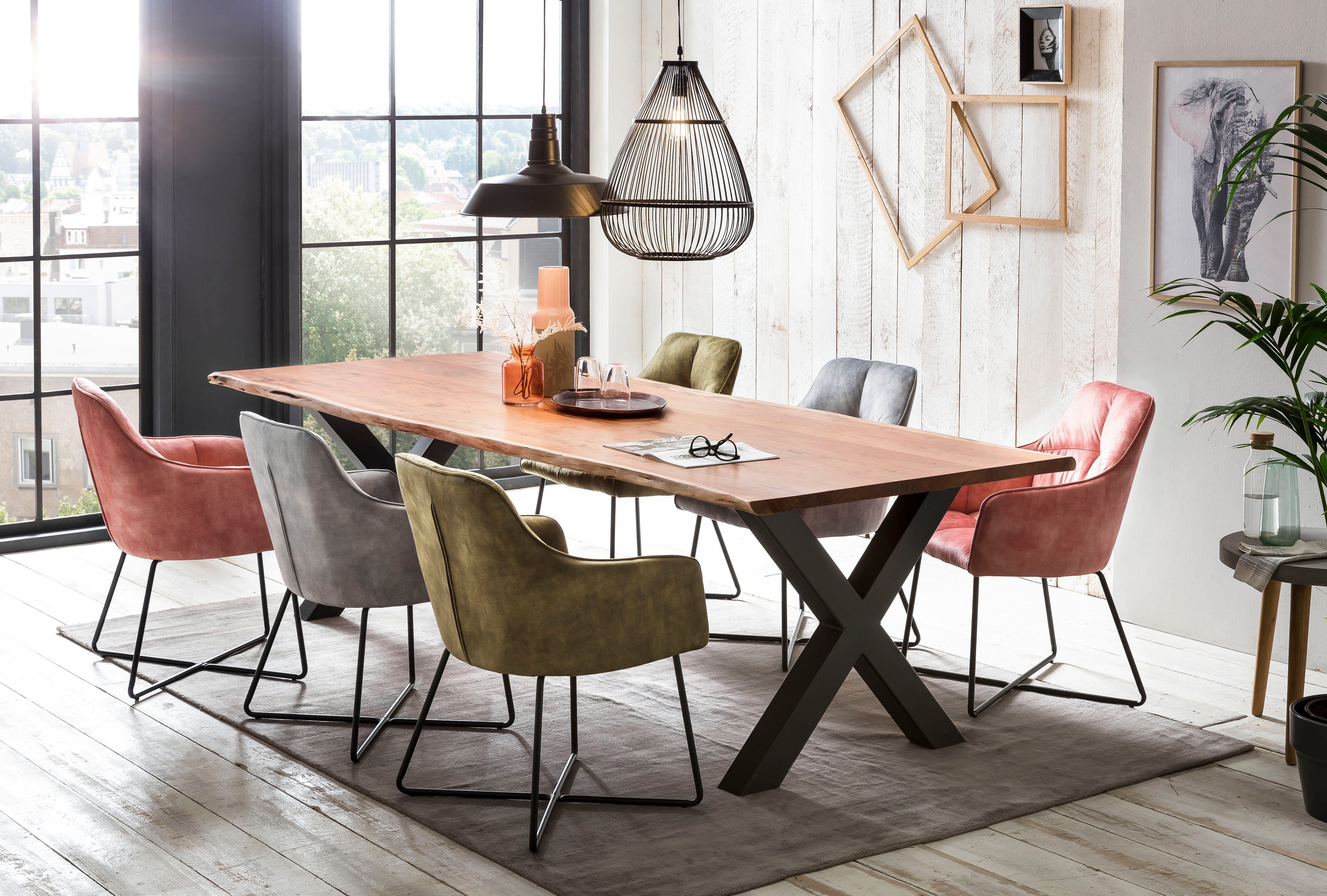 Home affaire Esstisch "Manhattan", mit Baumkante günstig online kaufen