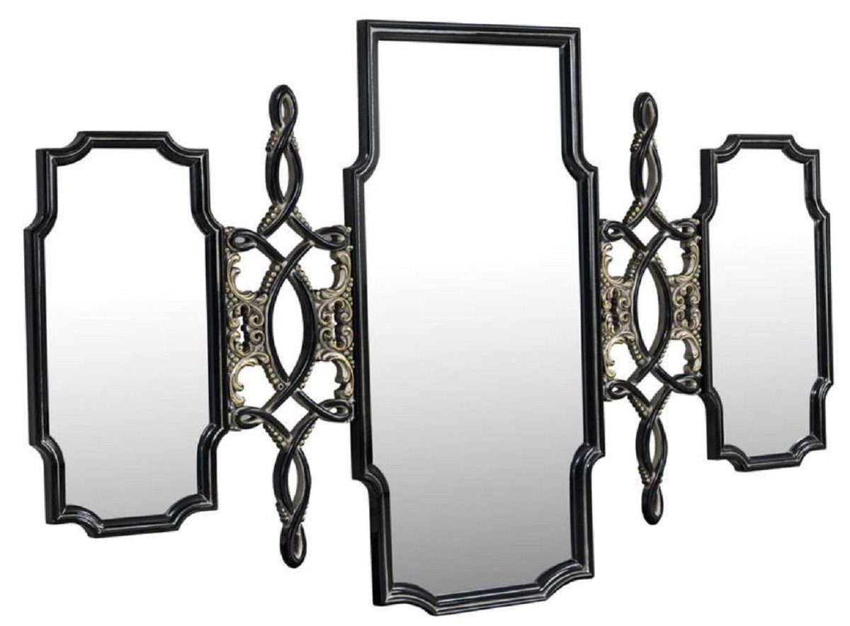 Casa Padrino Barockspiegel Luxus Barock Spiegel Schwarz / Gold - Prunkvoller handgefertigter Wandspiegel im Barockstil - Antik Stil Garderoben Spiegel - Wohnzimmer Spiegel - Barock Möbel