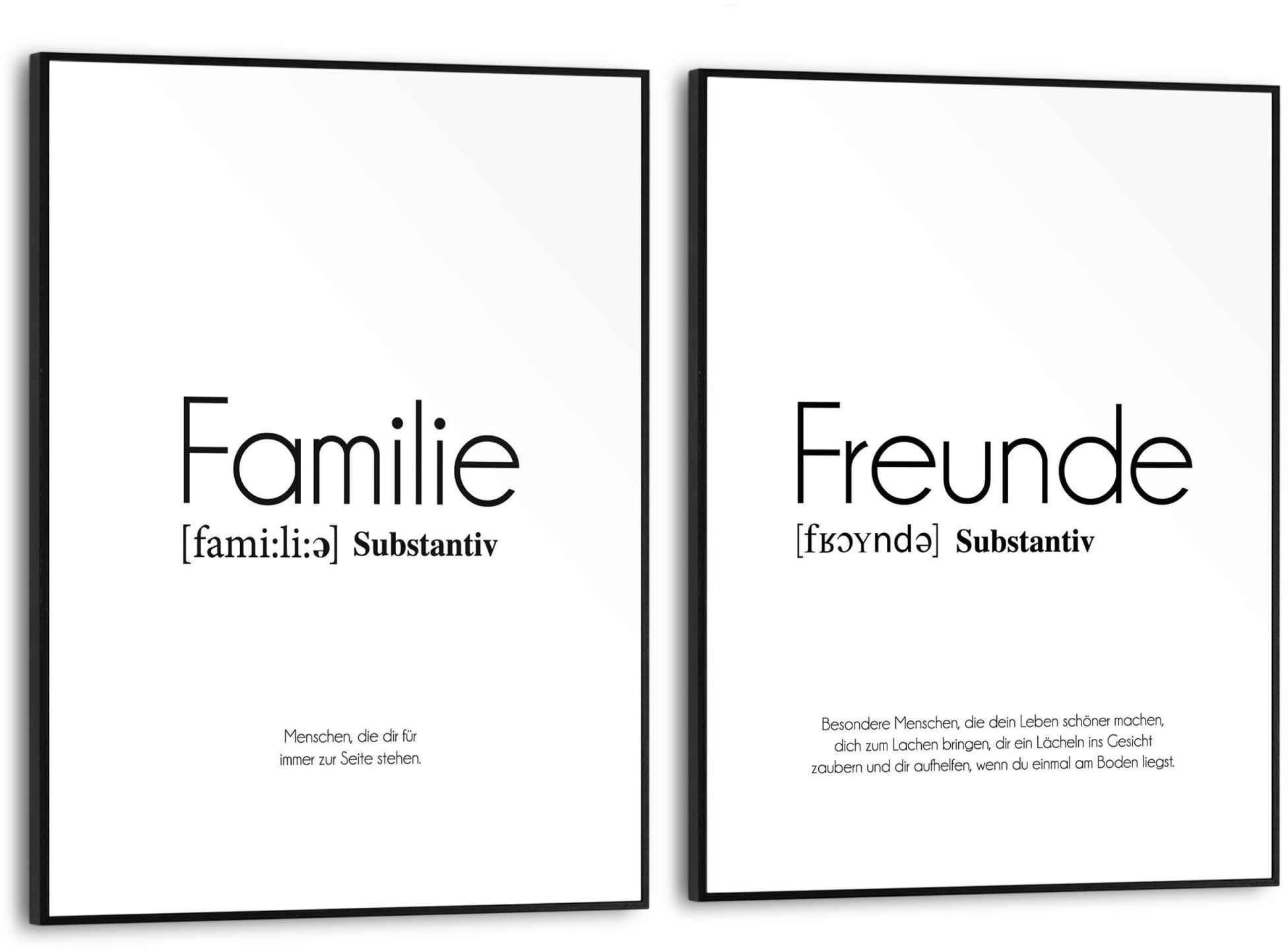 Reinders! Wandbild Familie Text - Modern - Freunde, (2 St) | Kunstdrucke