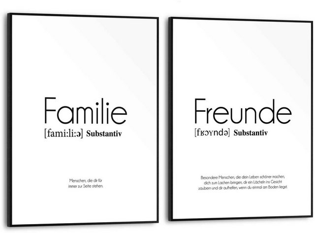 Reinders! Wandbild »Familie Text - Modern - Freunde«, (2 Stück)-Otto