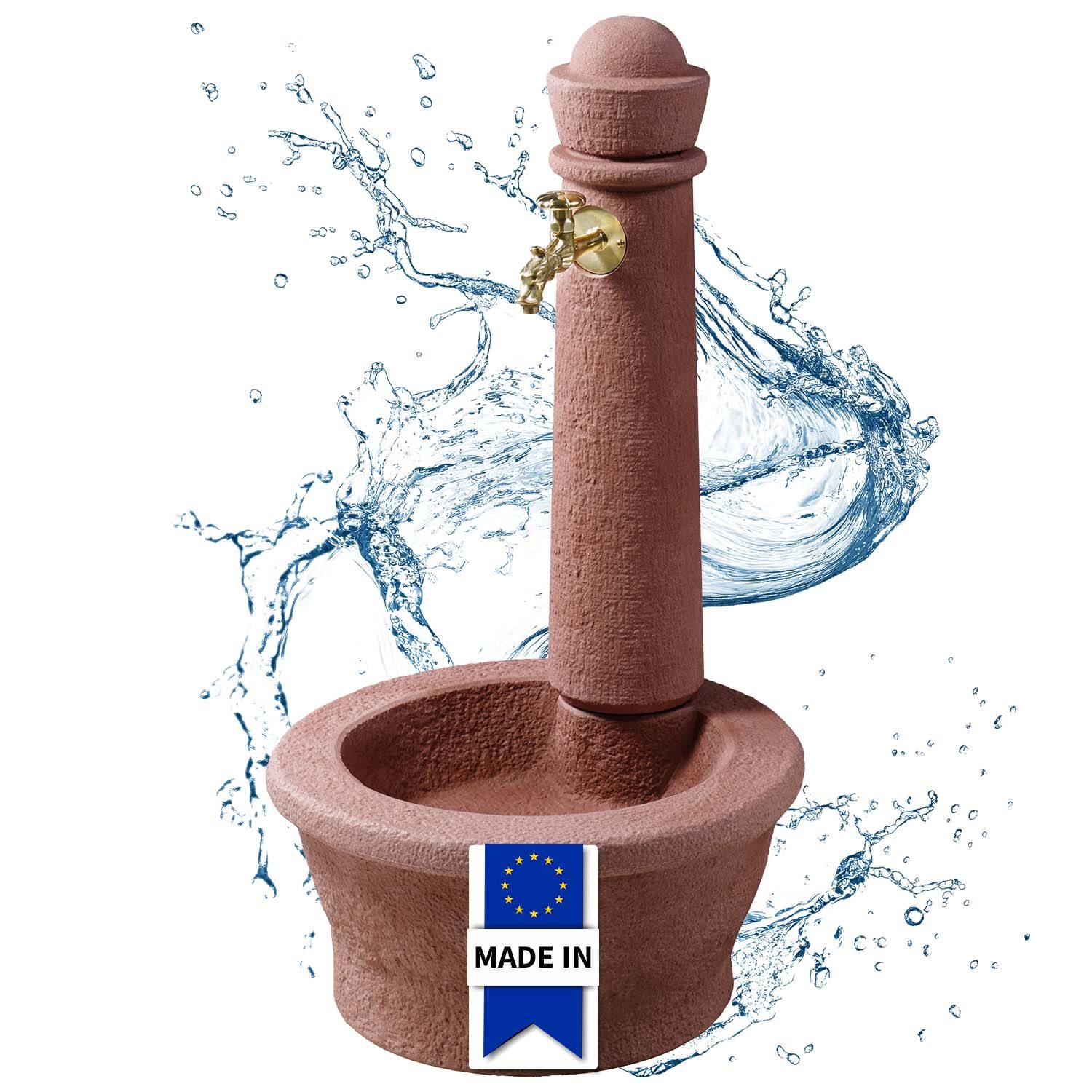 GARANTIA Regentonne ROMA Steinbrunnen stone inkl. Nostalgie-Auslaufhahn